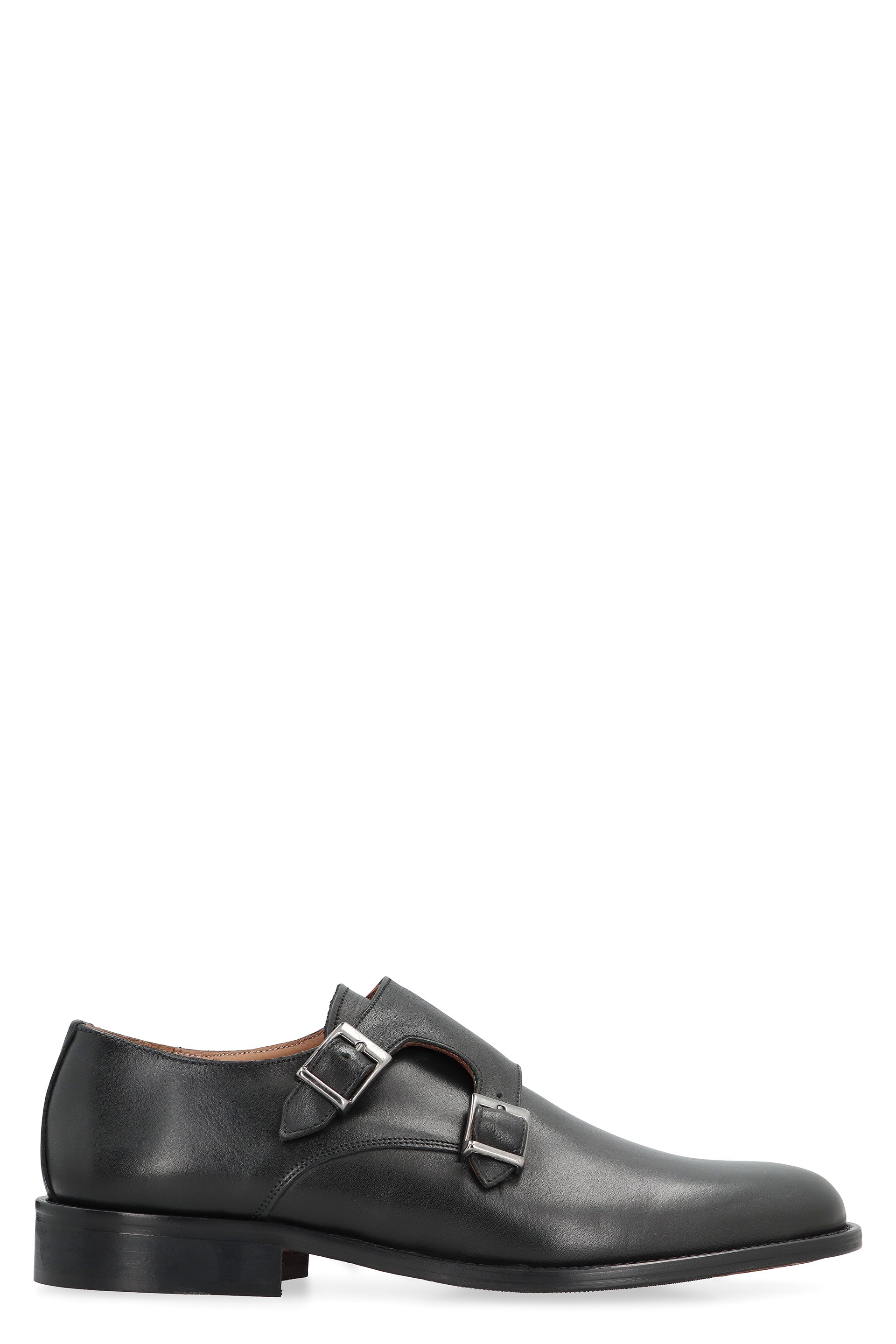 Leather monk-strap shoes