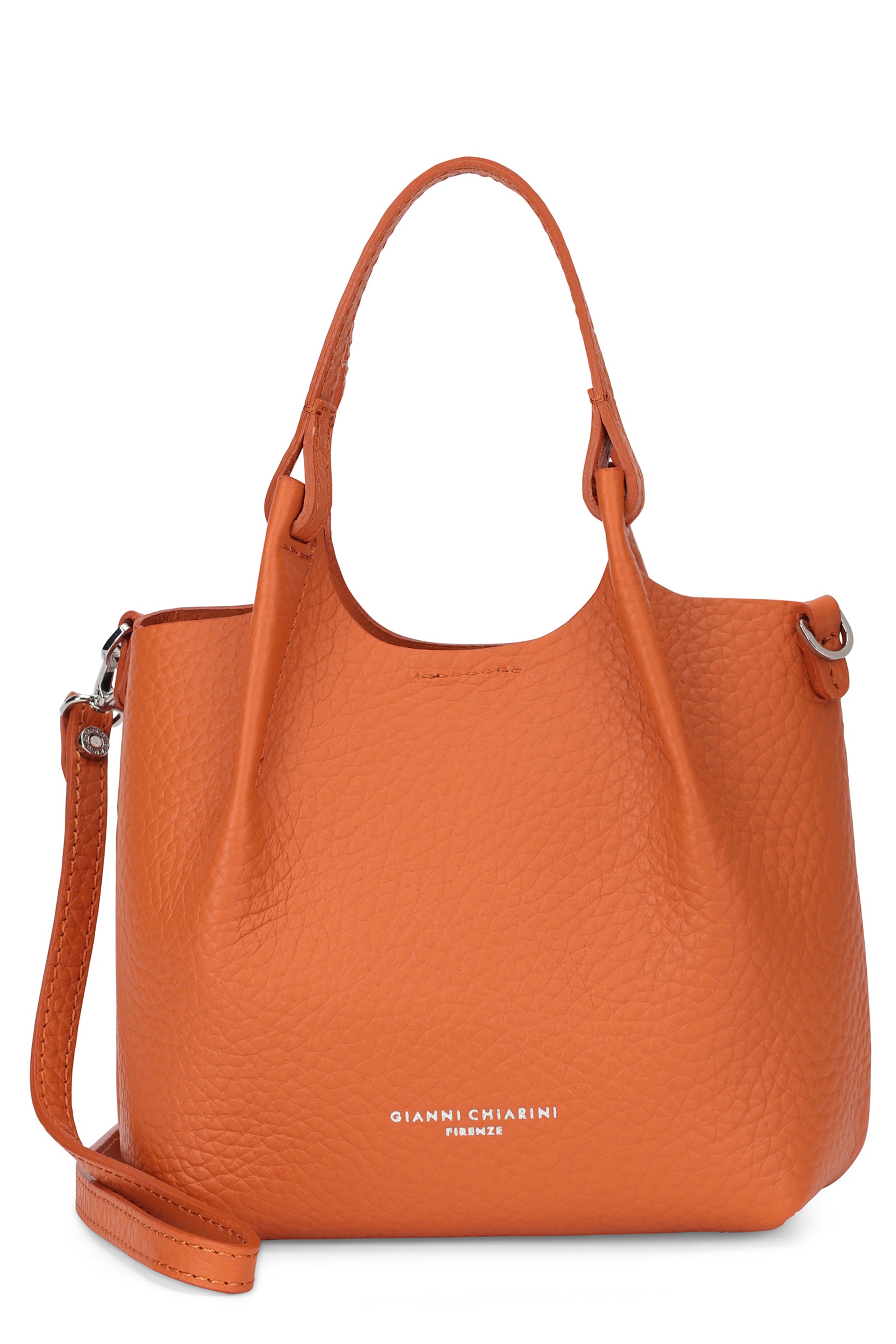 Bubble double leather handbag