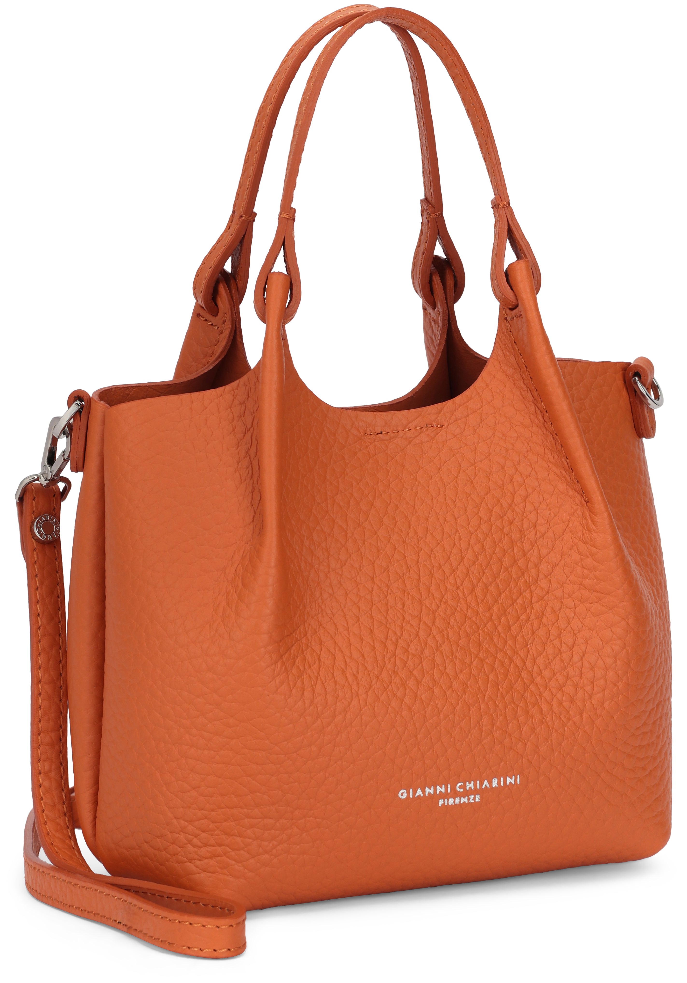 Bubble double leather handbag