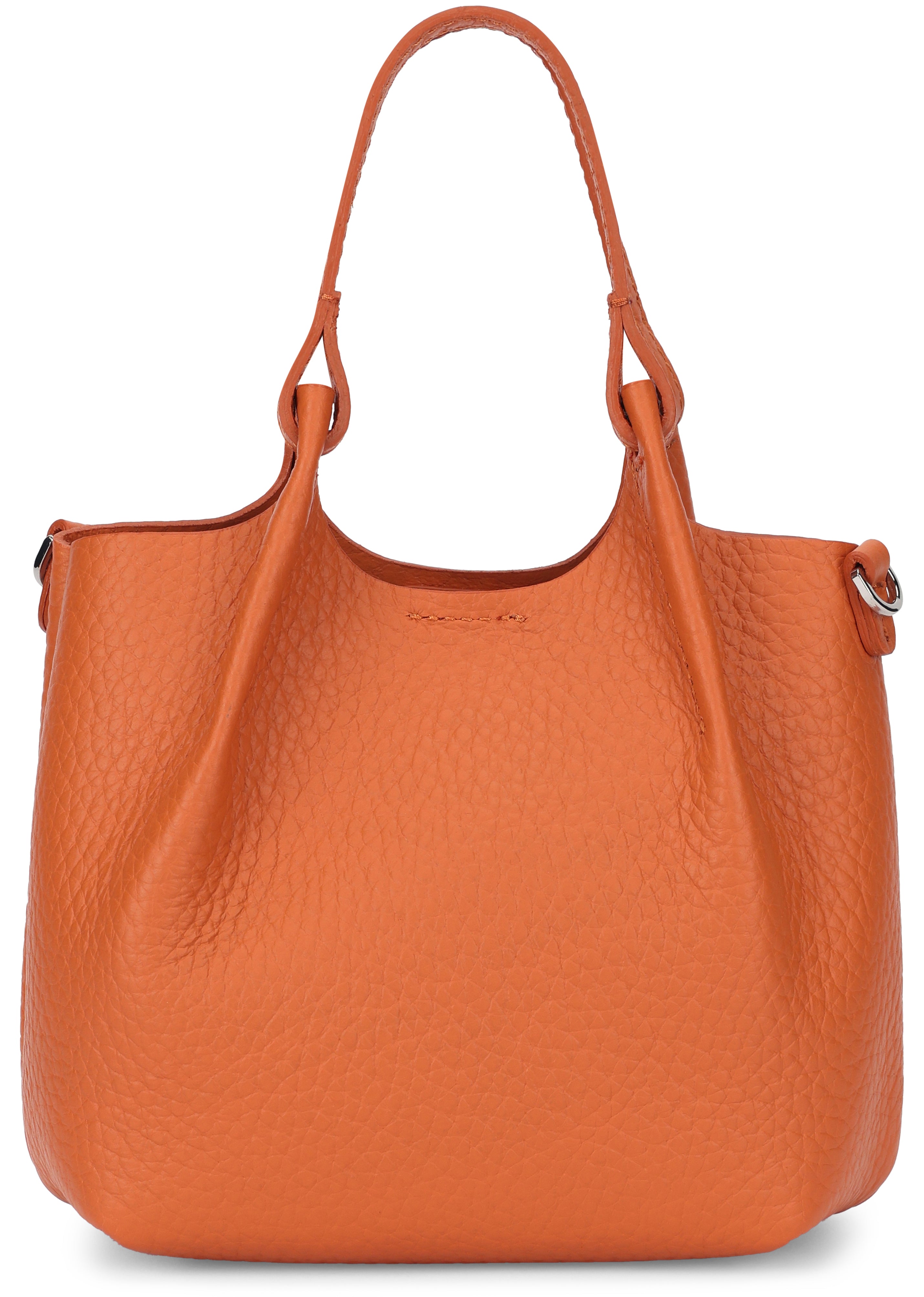 Bubble double leather handbag