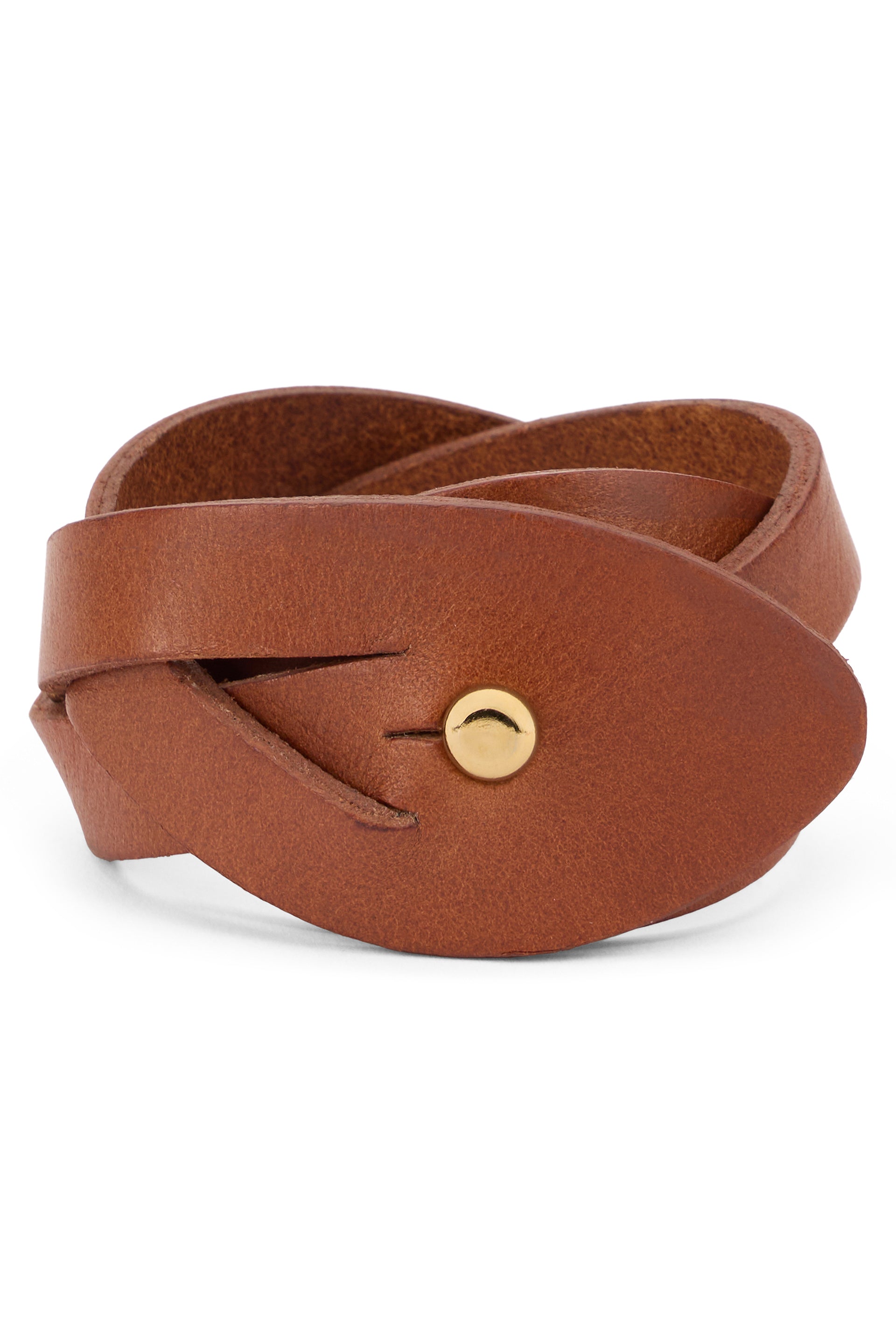 Elegant and modern brown leather bracelet.