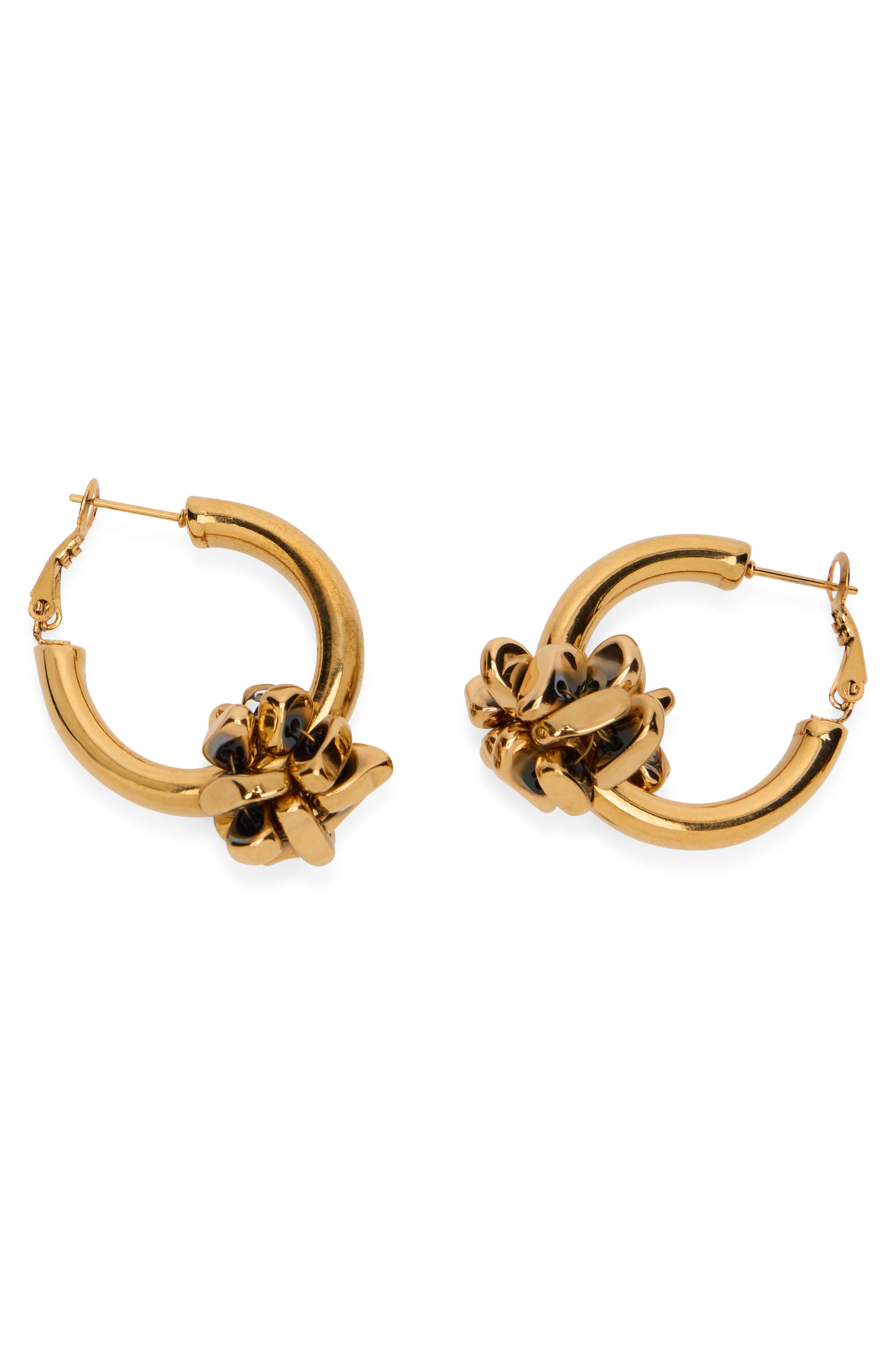 Elegant and versatile golden hoop earrings.