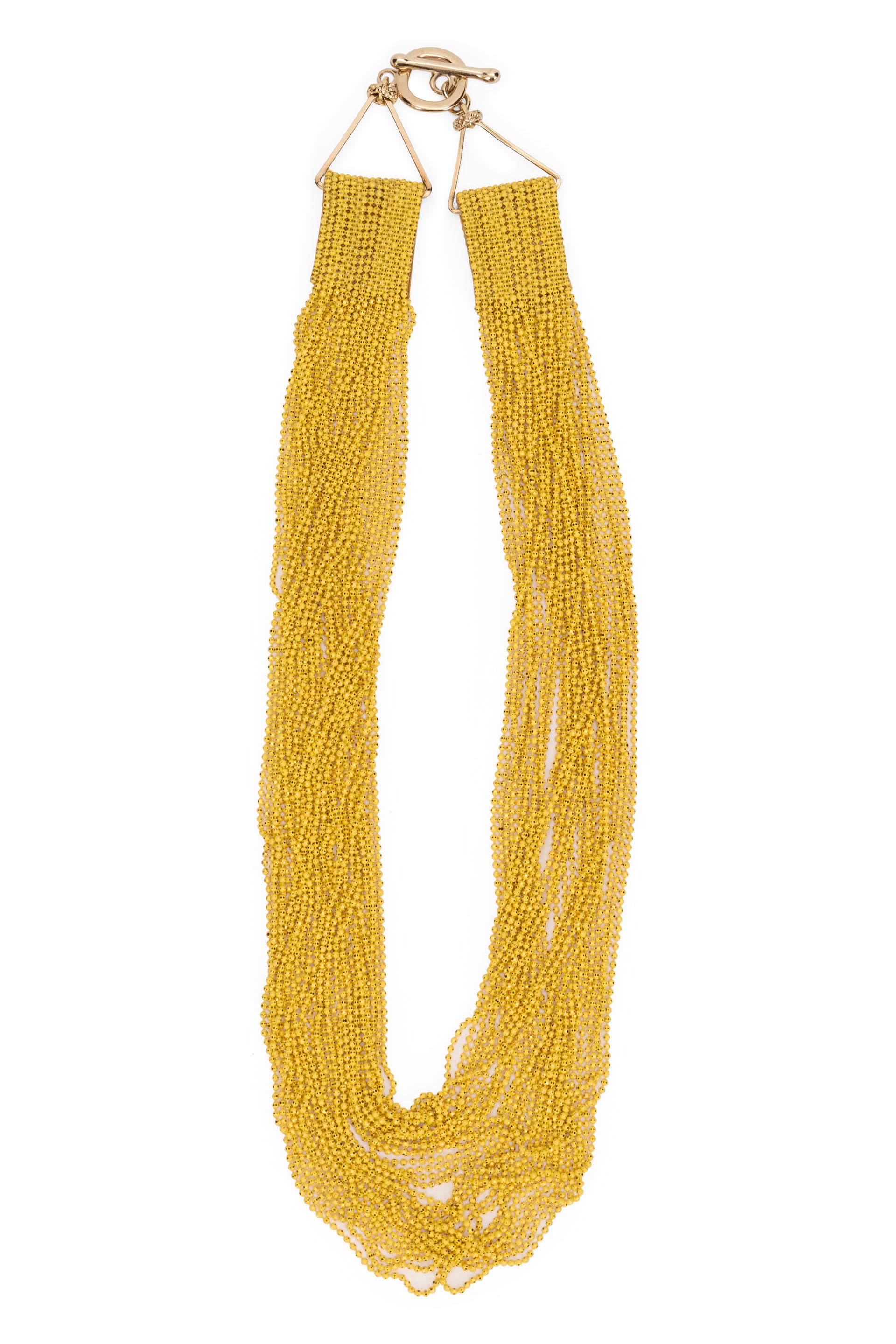 Elegant yellow multi-strand necklace for any occasion.