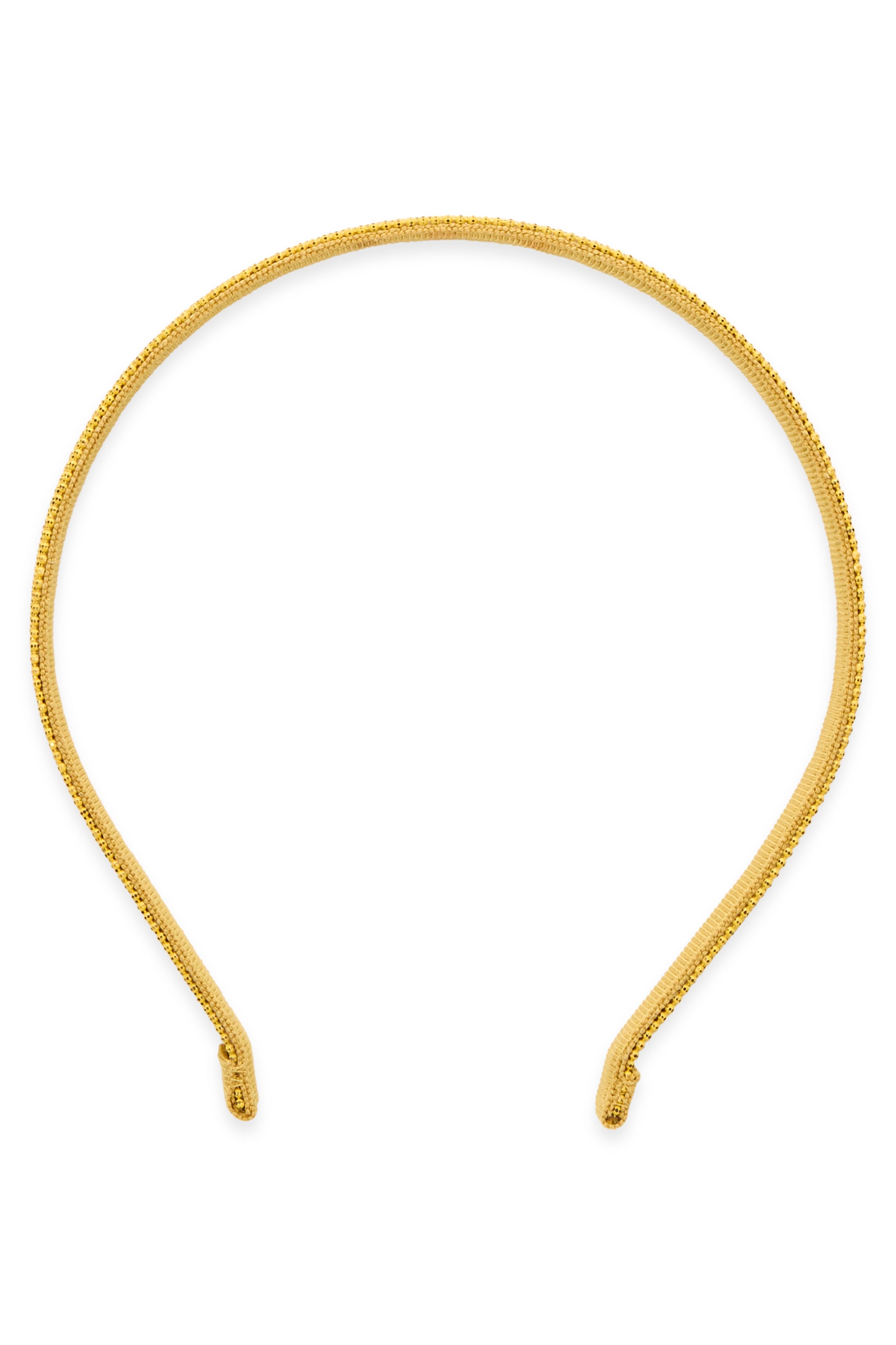Elegant golden headband for any occasion.