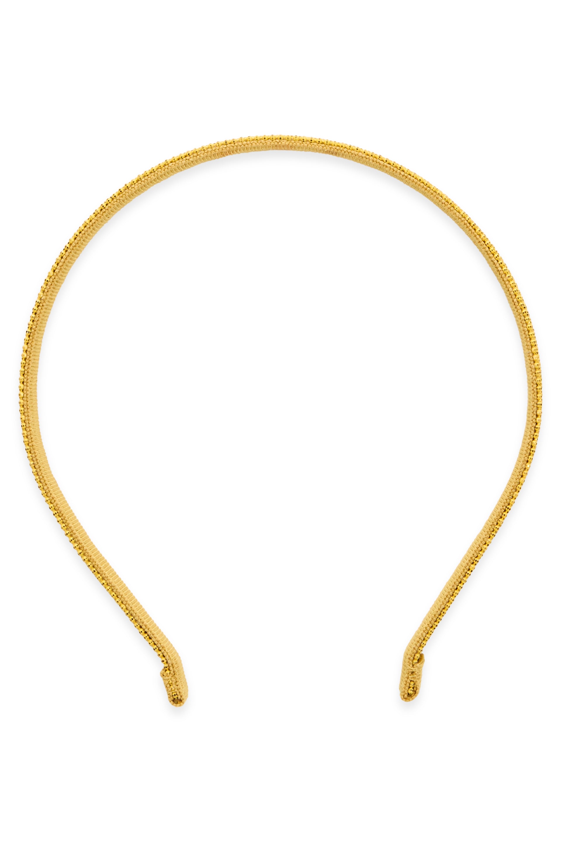 Elegant golden headband for any occasion.