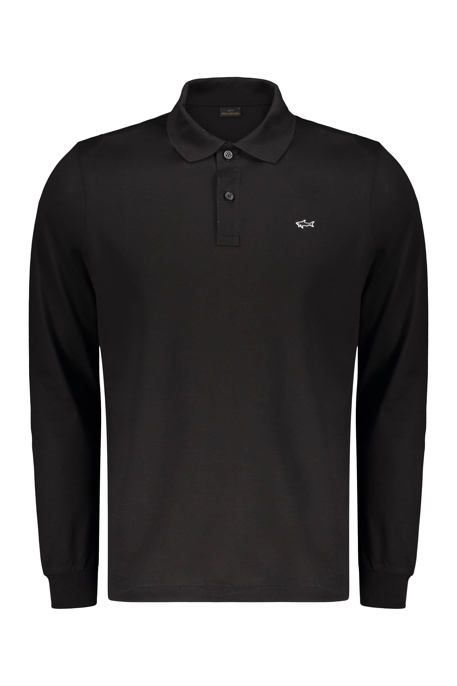 Long sleeve cotton polo shirt