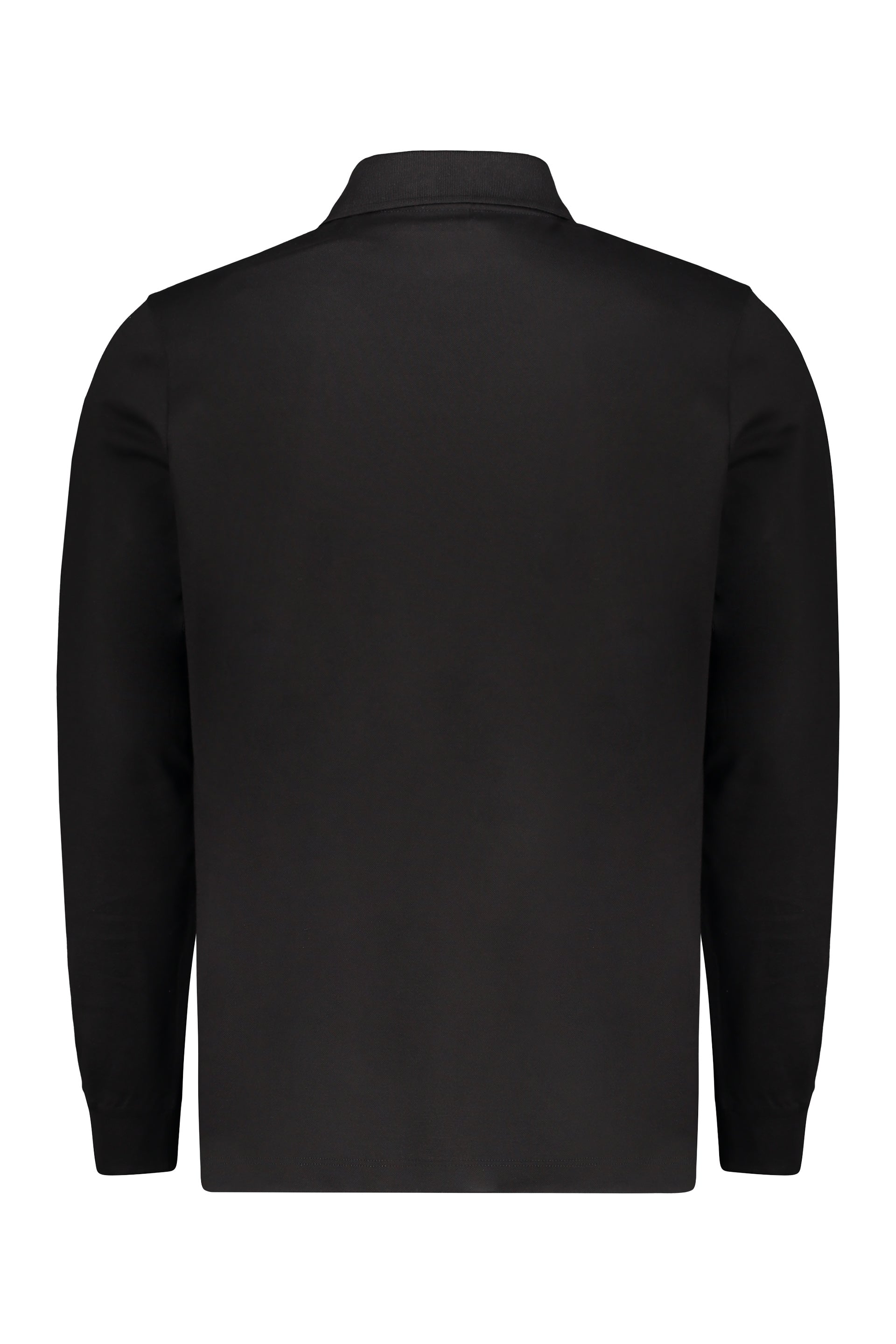 Long sleeve cotton polo shirt