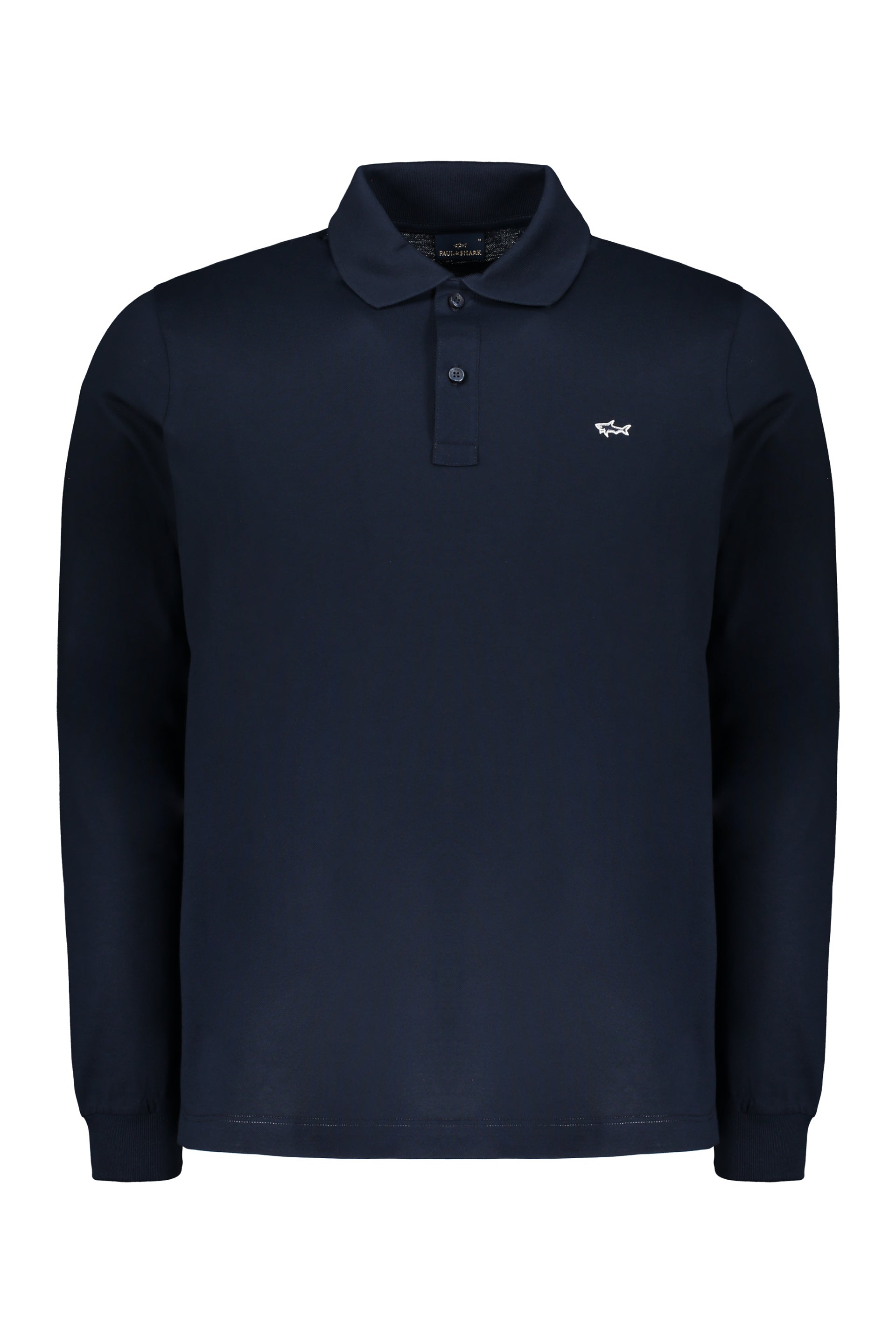 Long sleeve cotton polo shirt