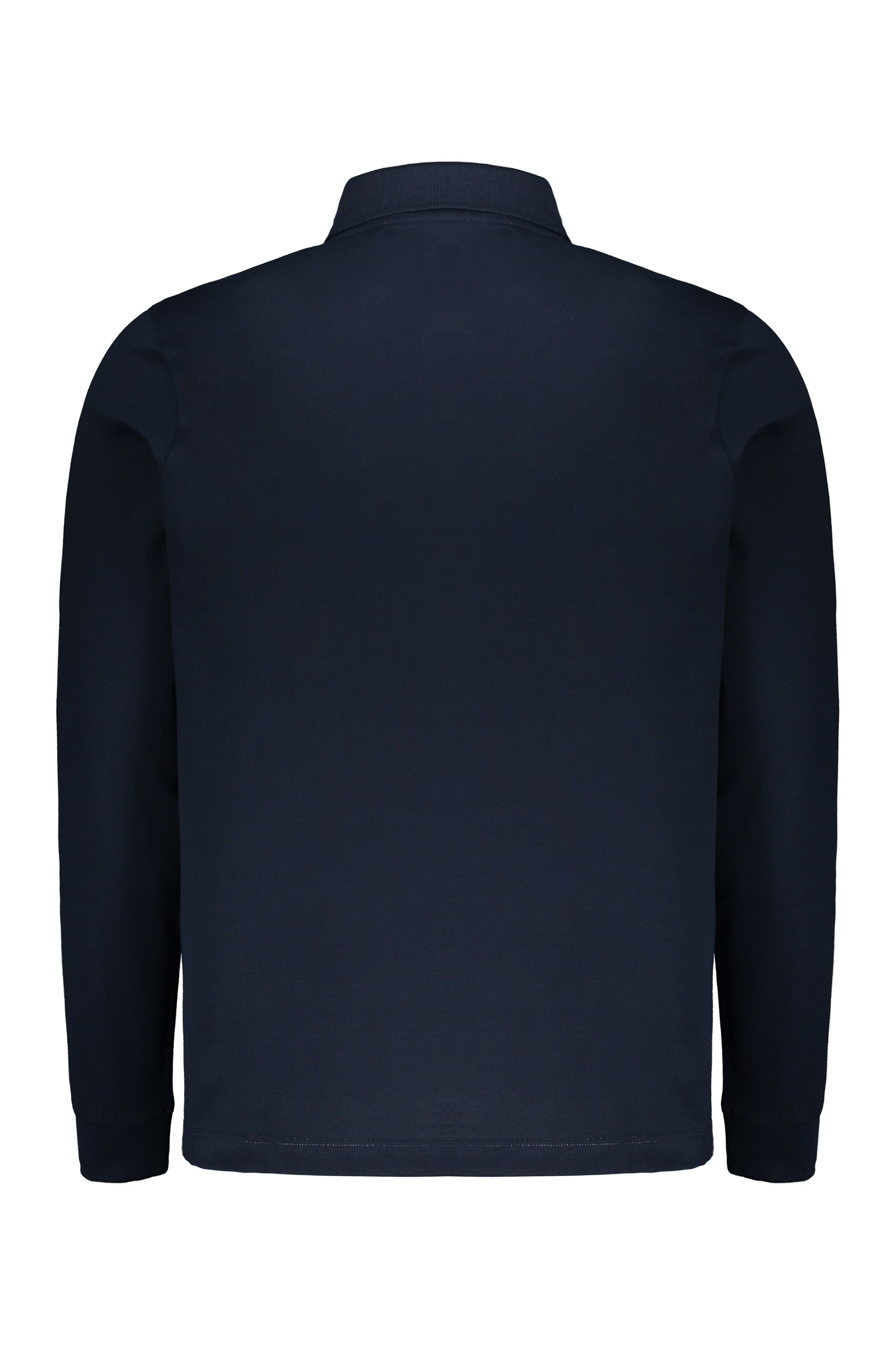 Long sleeve cotton polo shirt