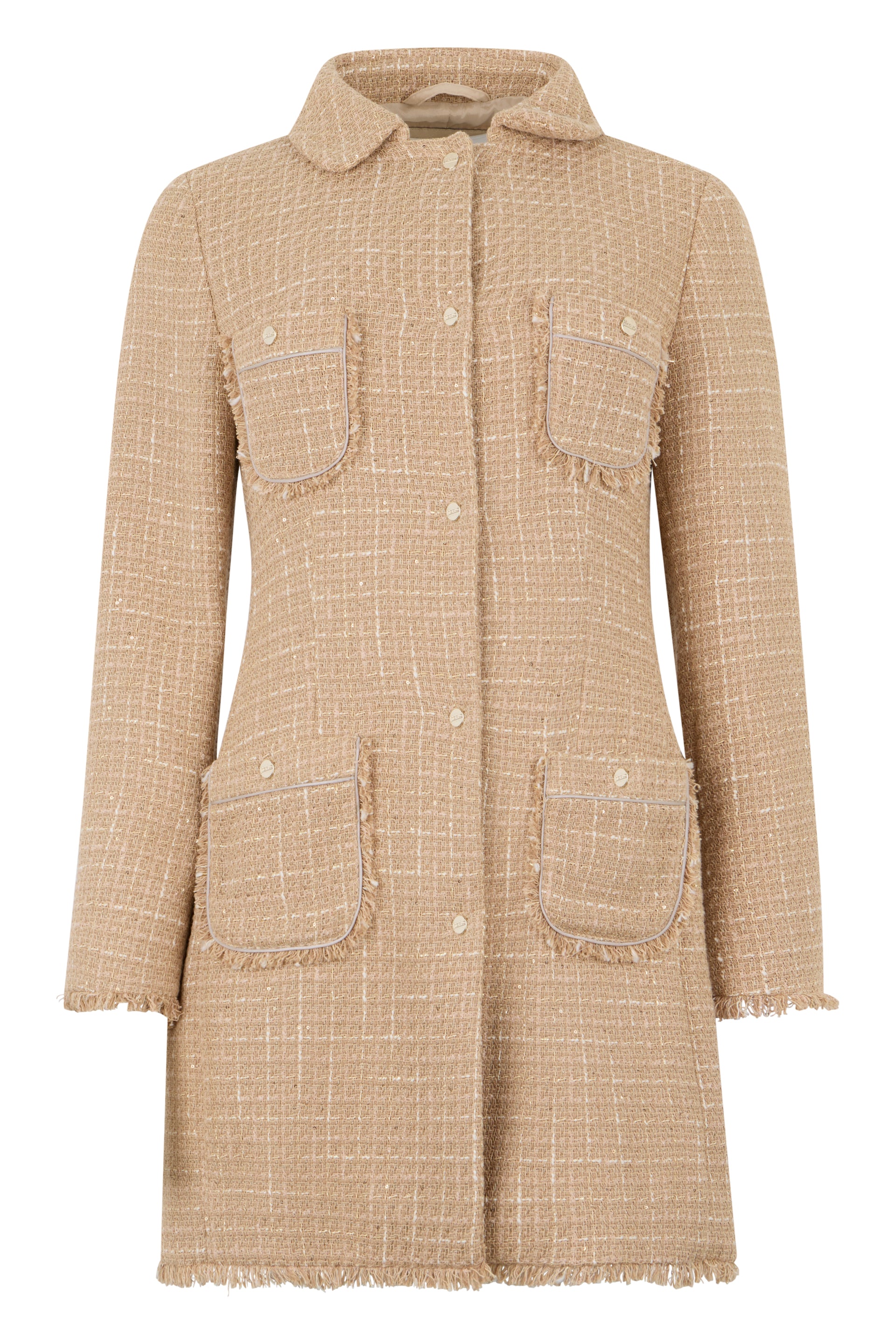 Light beige coat with versatile design