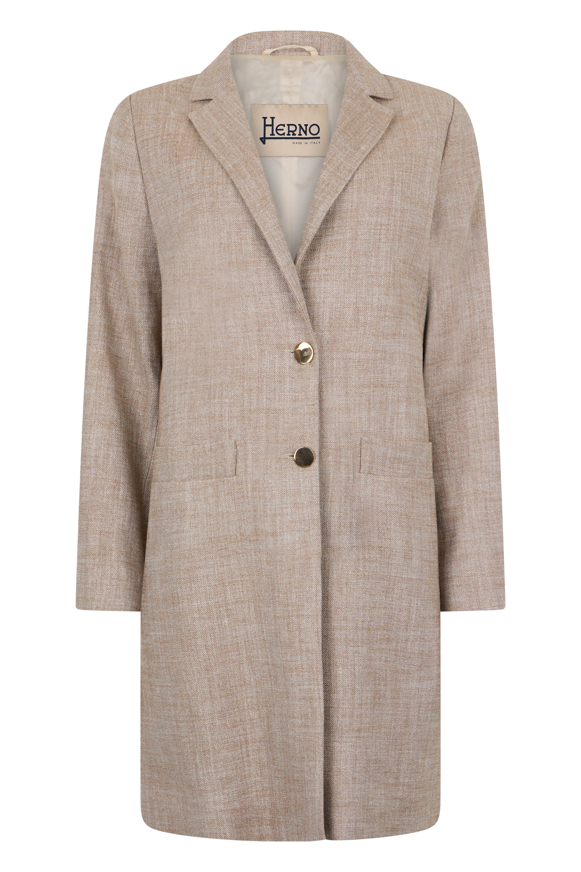 Elegant light beige coat, versatile and refined