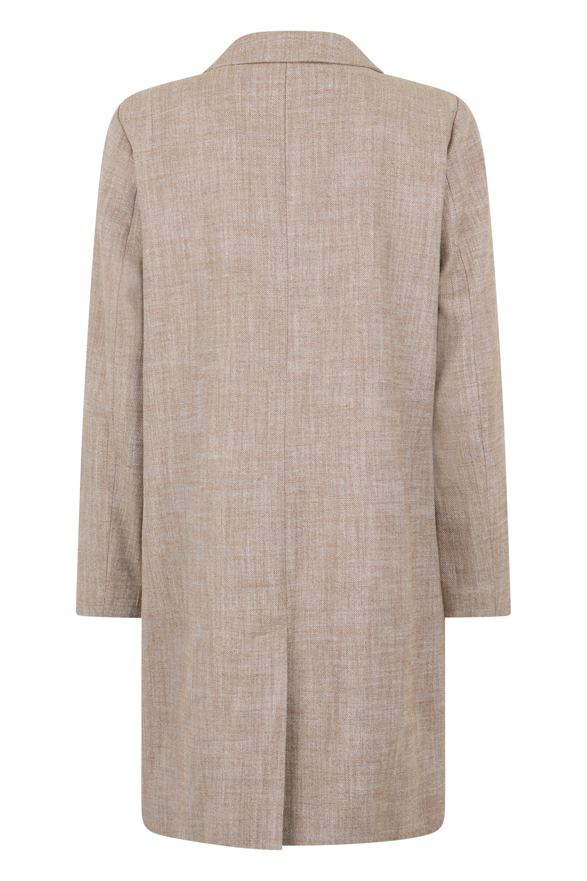 Elegant light beige coat, versatile and refined