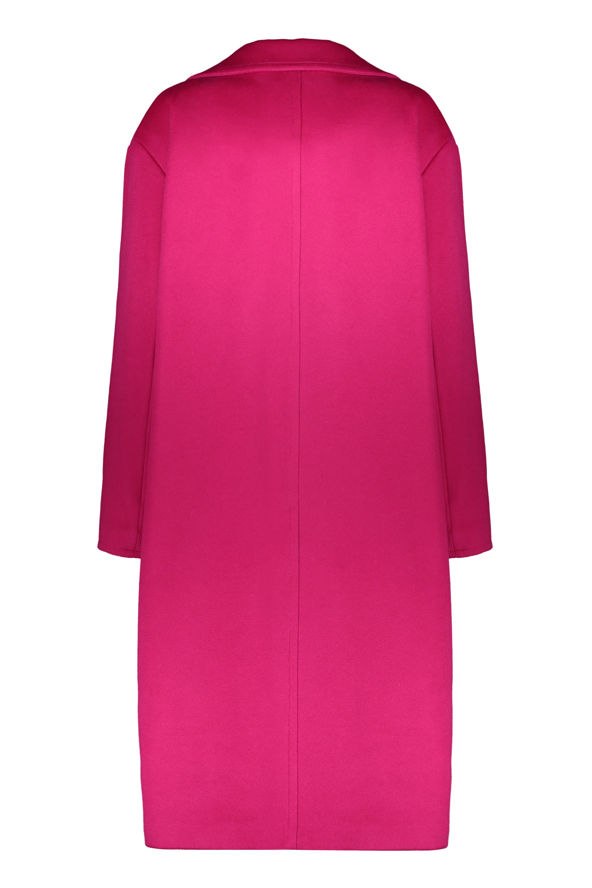 Elegant fuchsia coat with a reversible collar