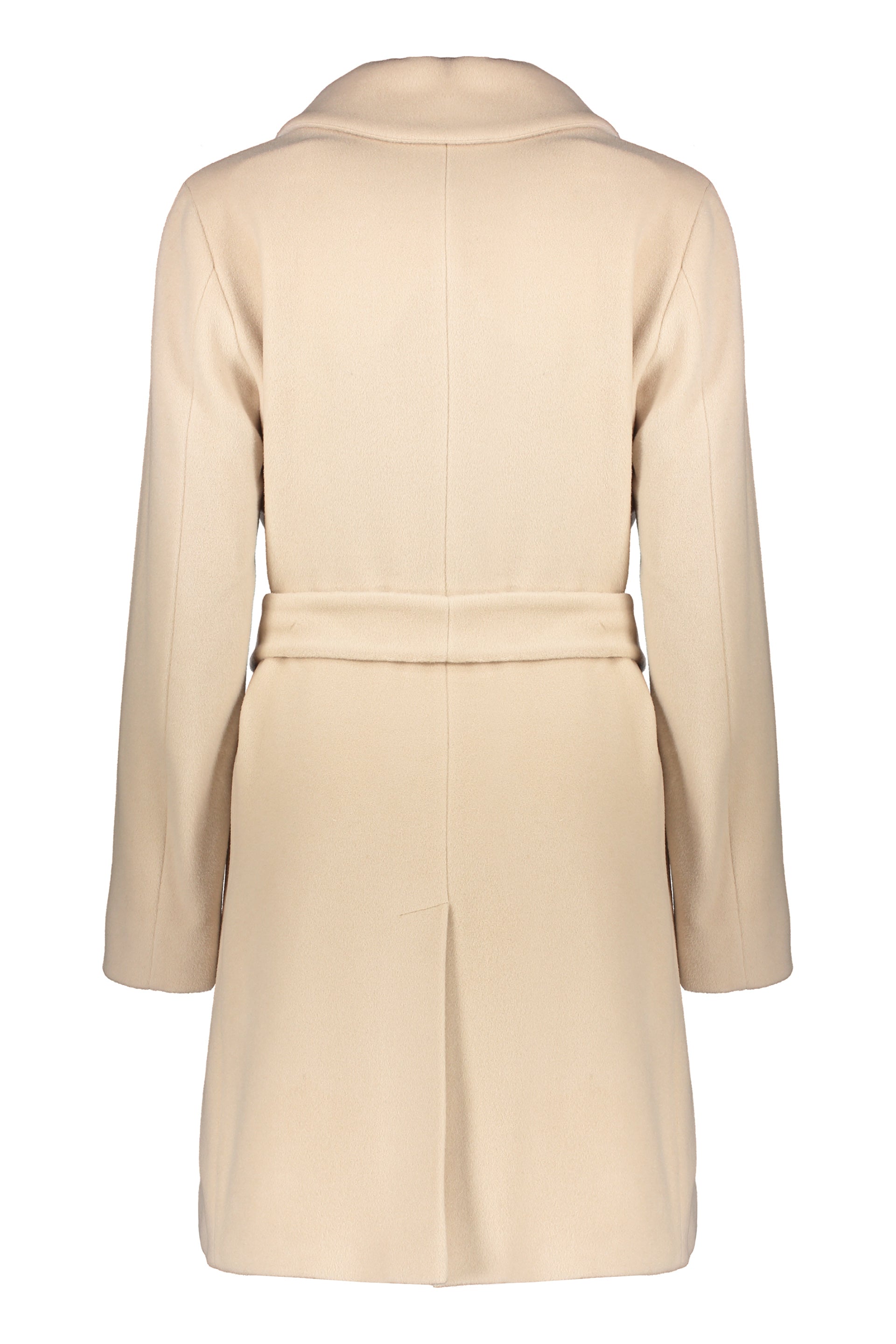 Beige elegant coat with belt