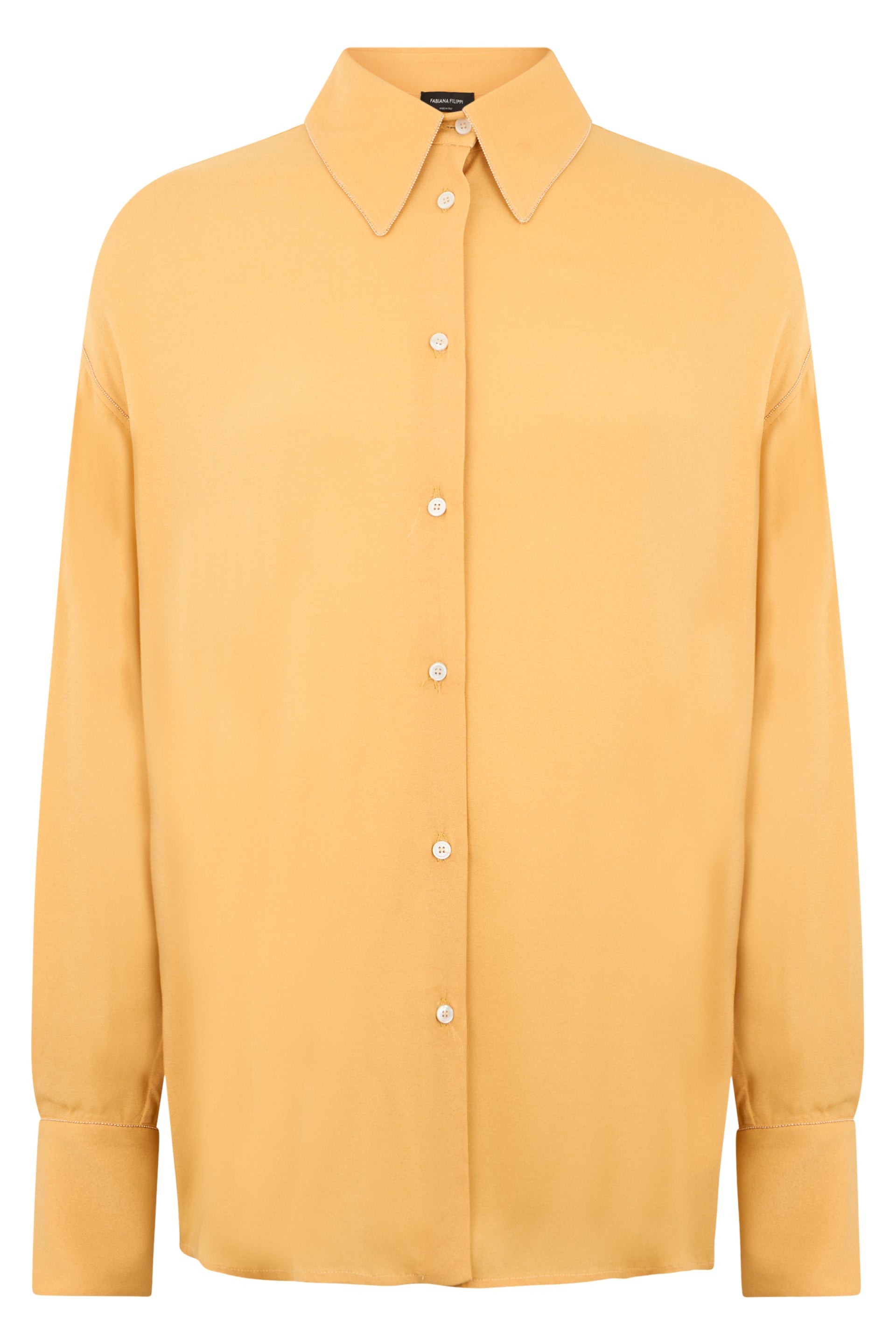 Beige Cotton Shirt Long Sleeves Elegant