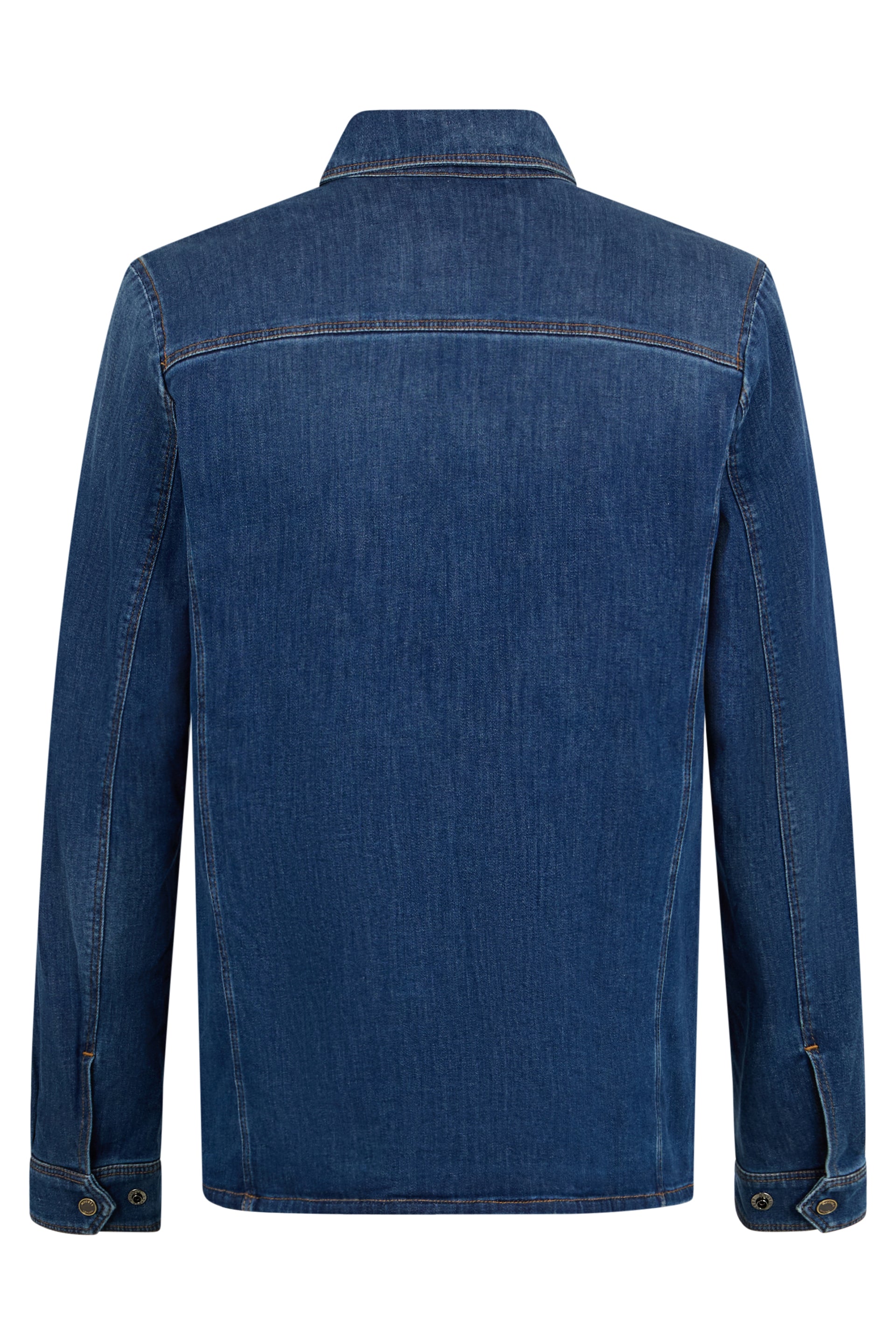 Blue denim shirt with a casual and versatile design.
