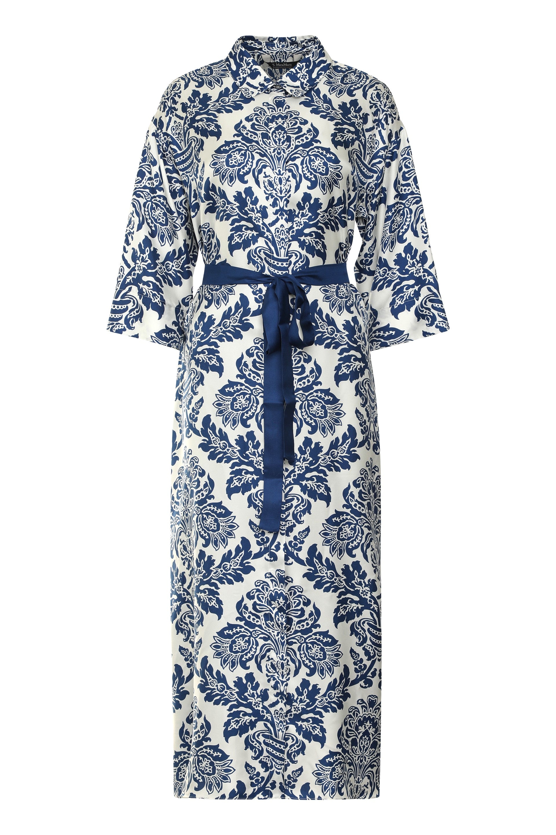 Camelia printed silk shirtdress