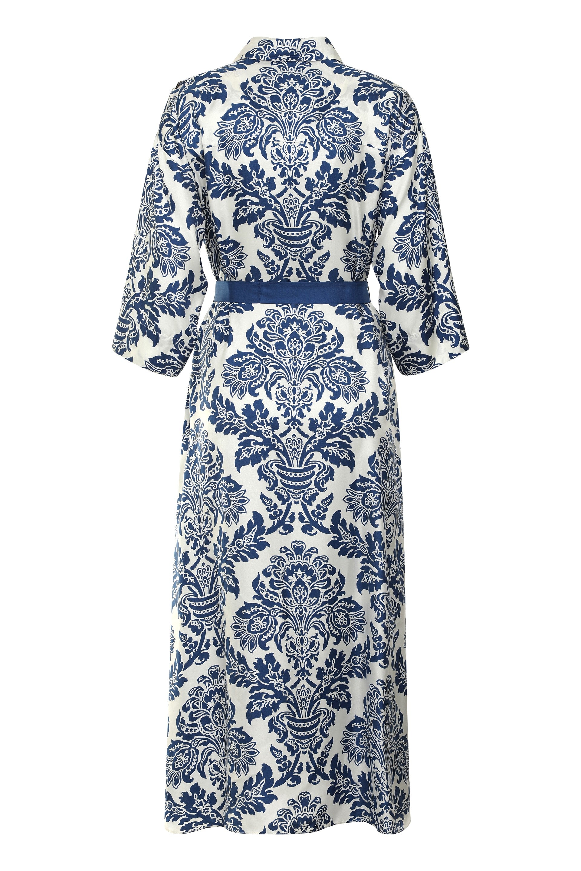 Camelia printed silk shirtdress