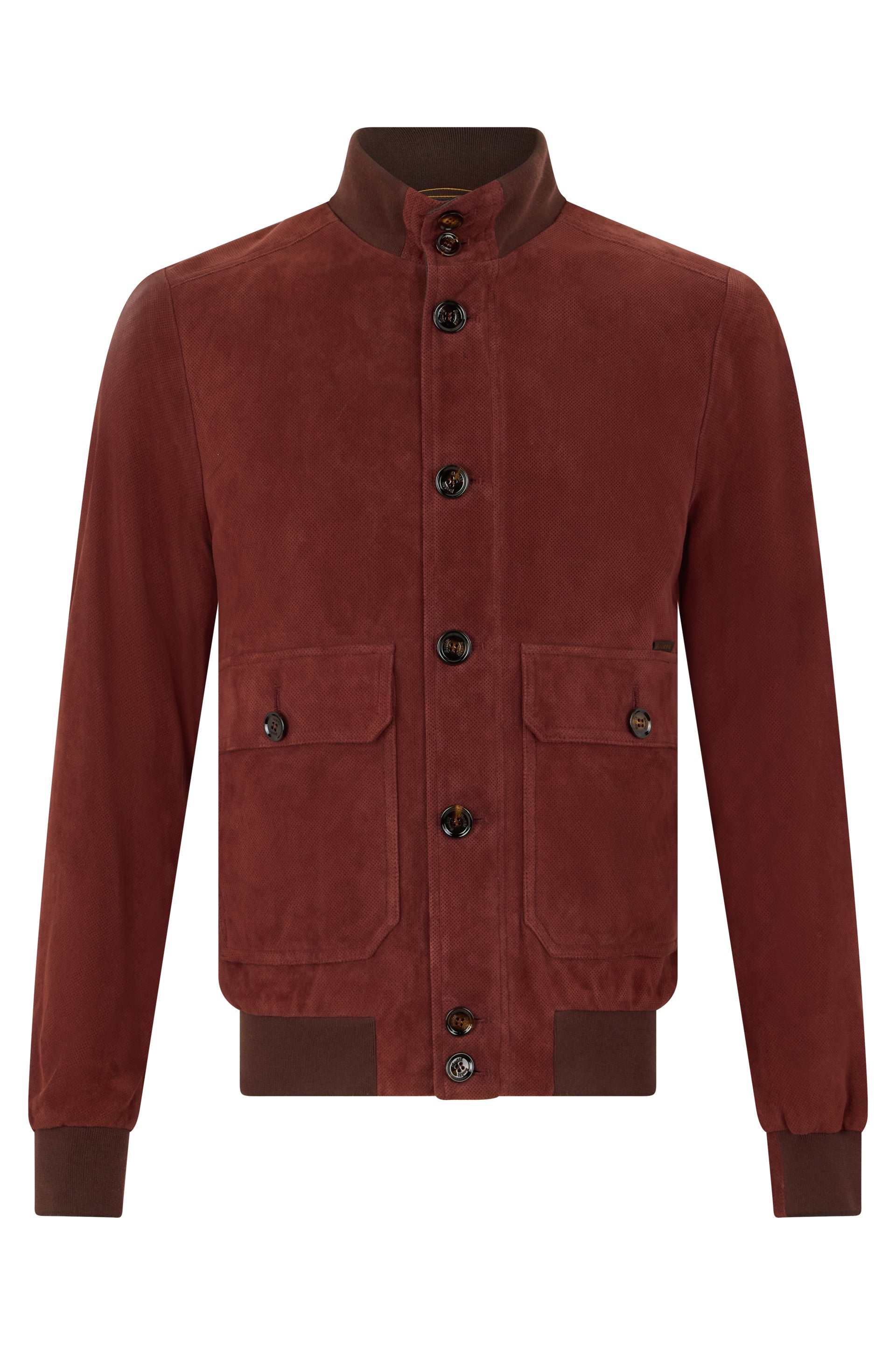 Bordeaux leather jacket with elegant collar