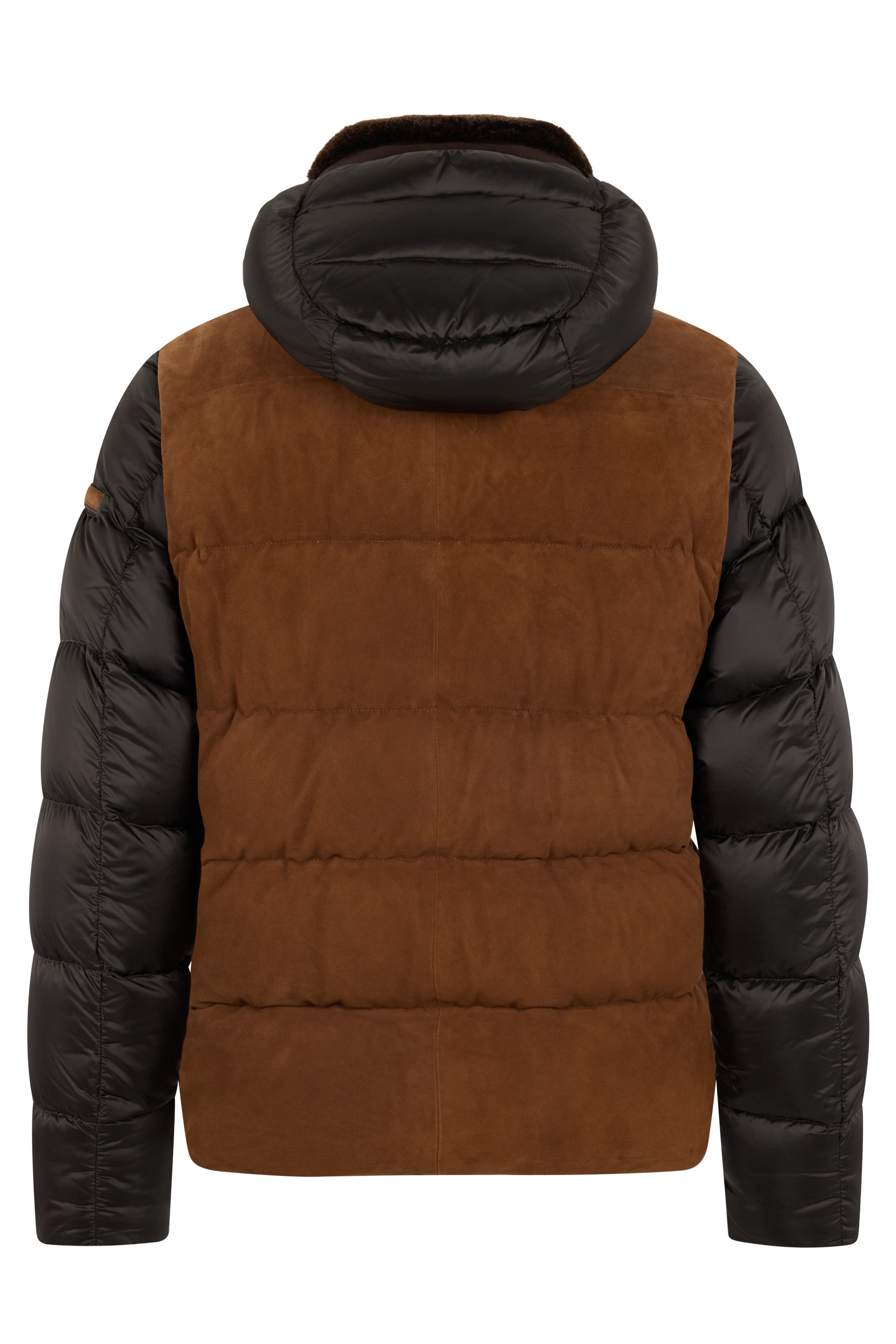 Padded jacket with hood, modern style