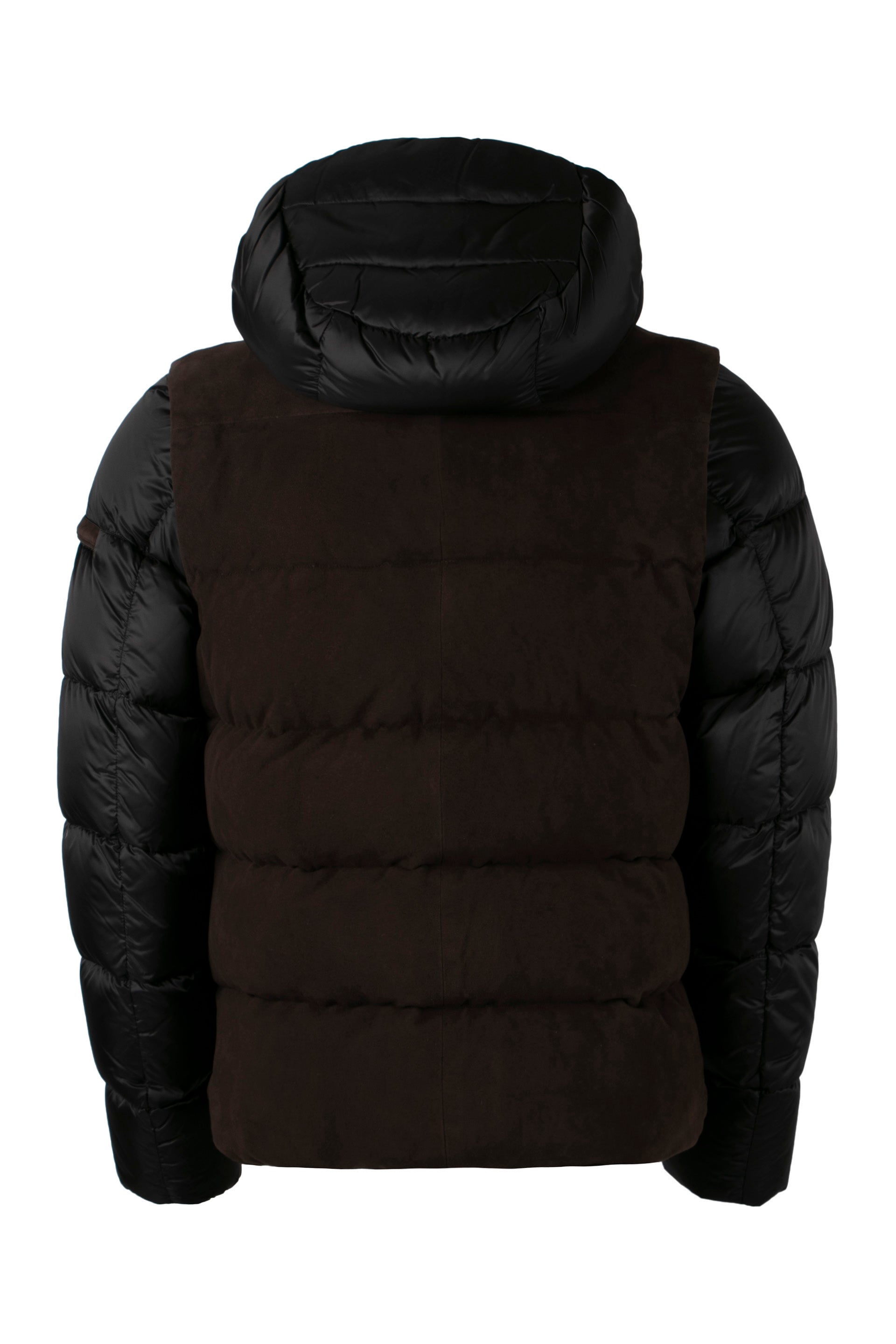 Casciano nylon and leather padded jacket