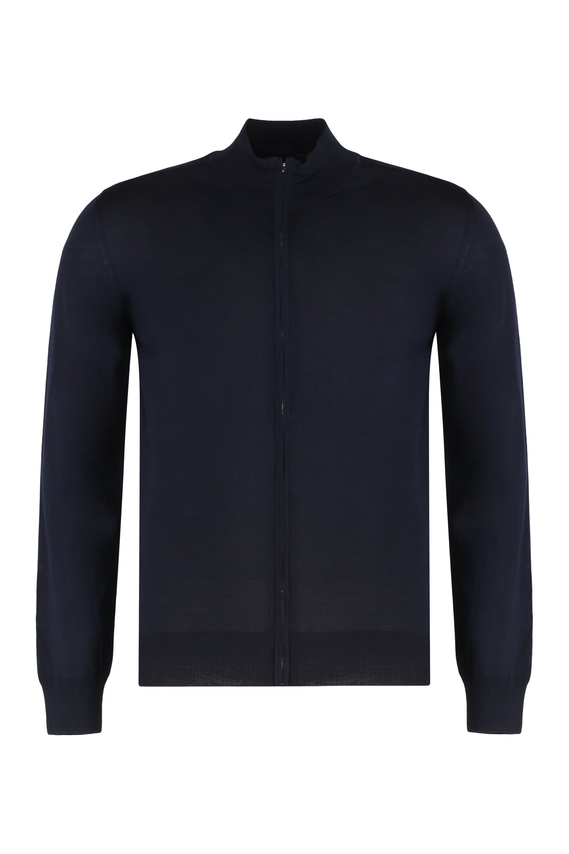 Sweater with zipper in cotton blend