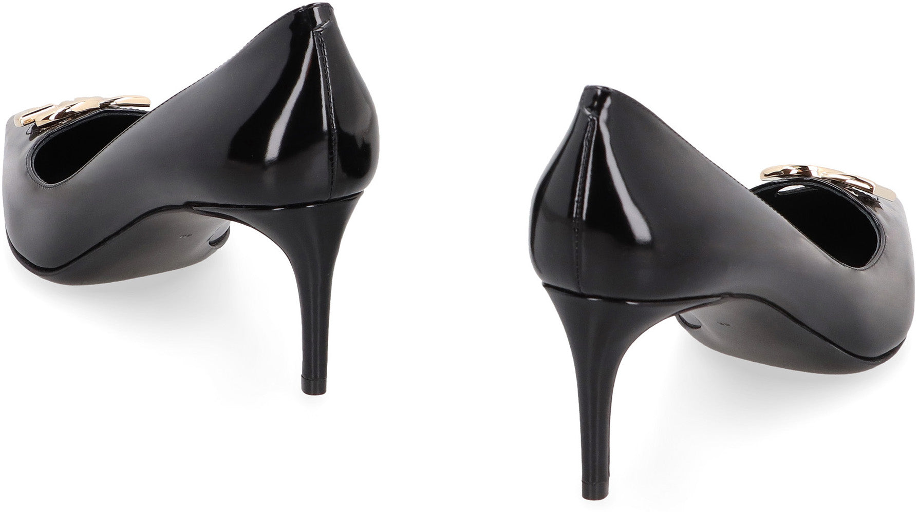 Leather pointy-toe pumps