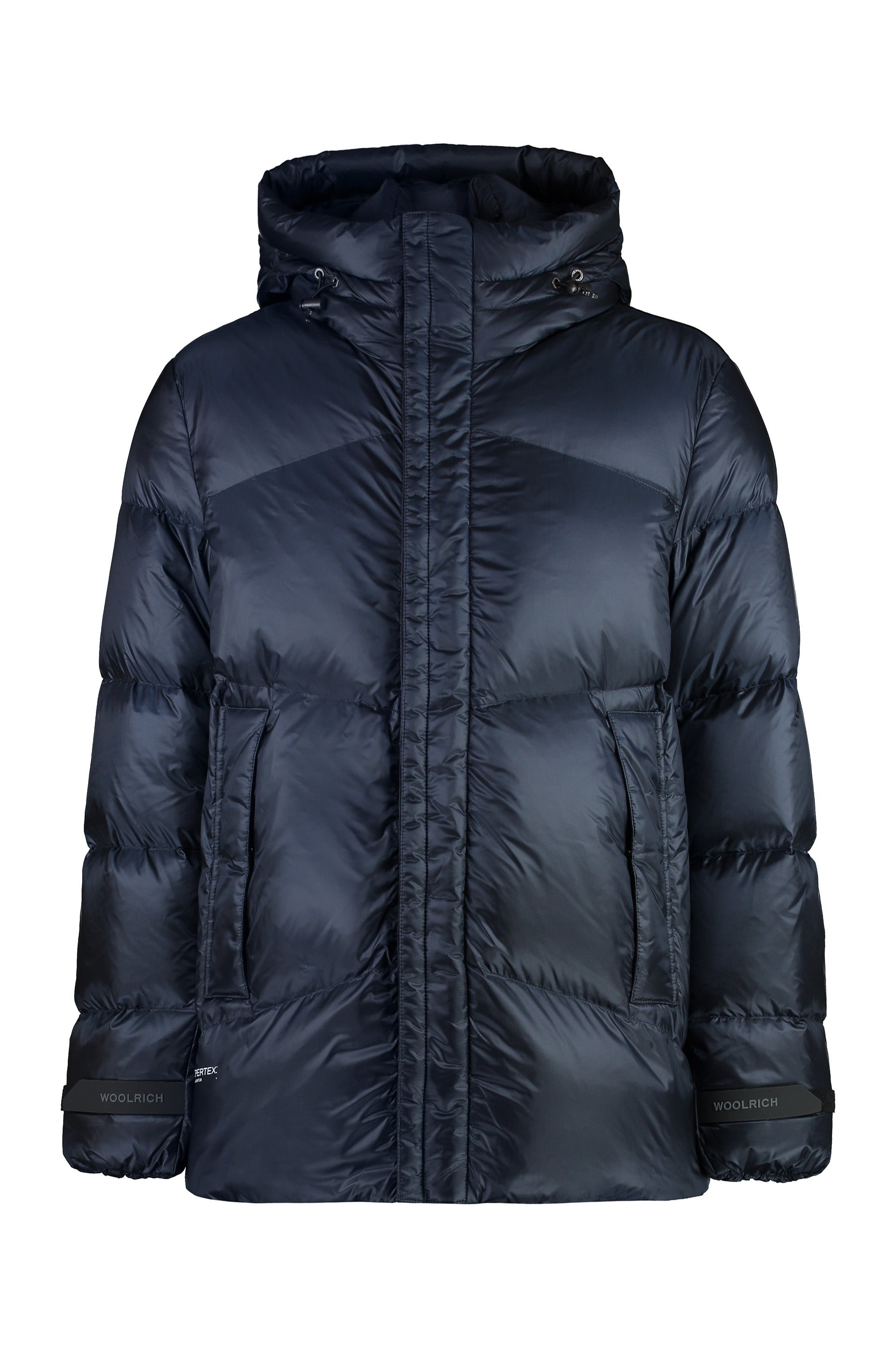 Hooded nylon down jacket