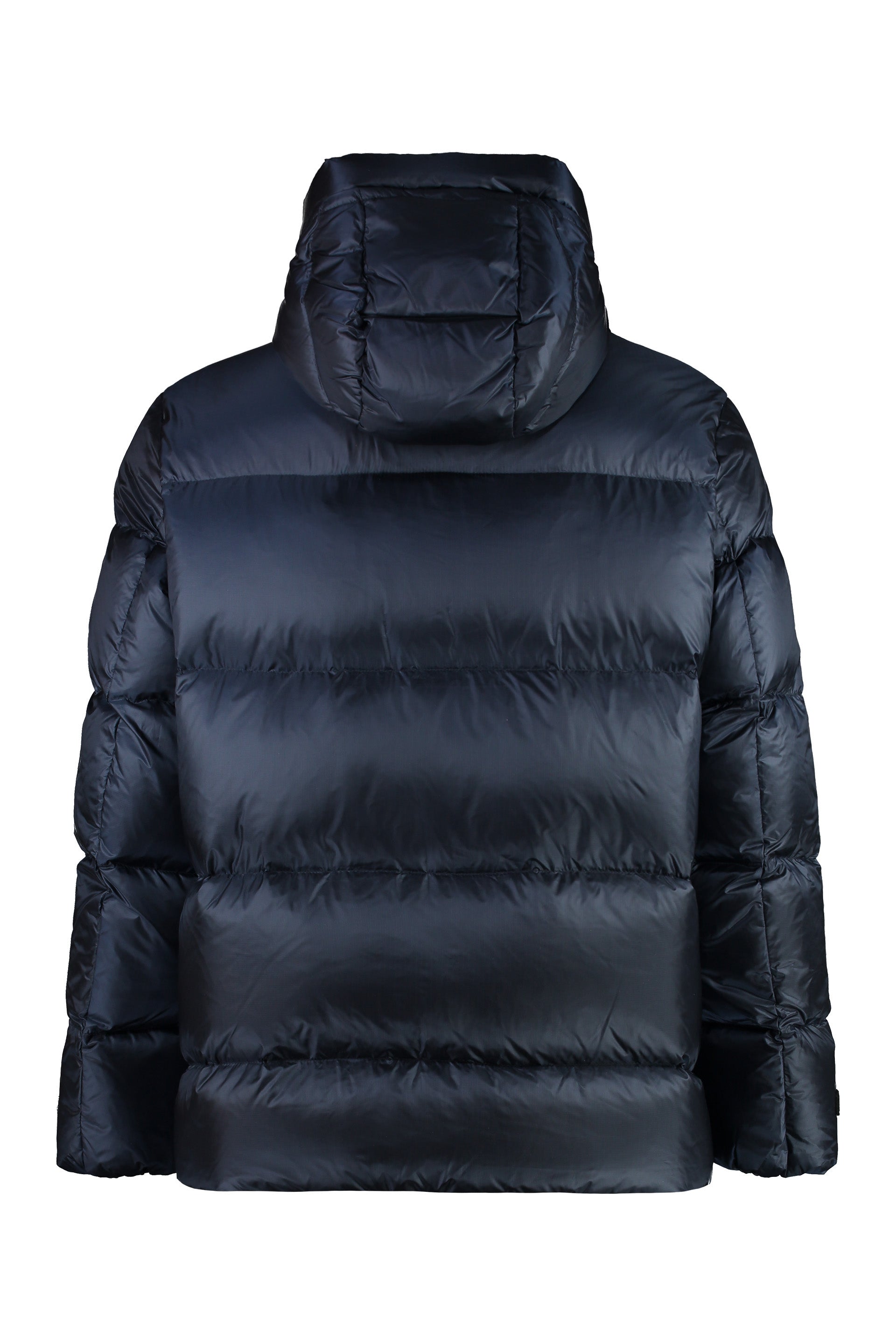 Hooded nylon down jacket