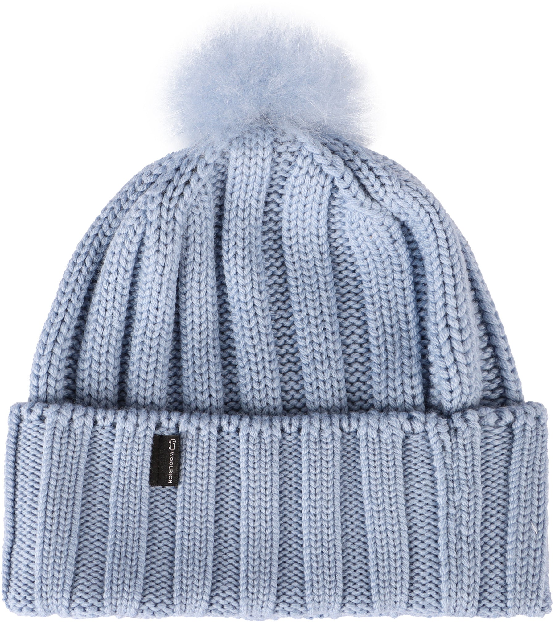 knitted wool beanie with pom-pom