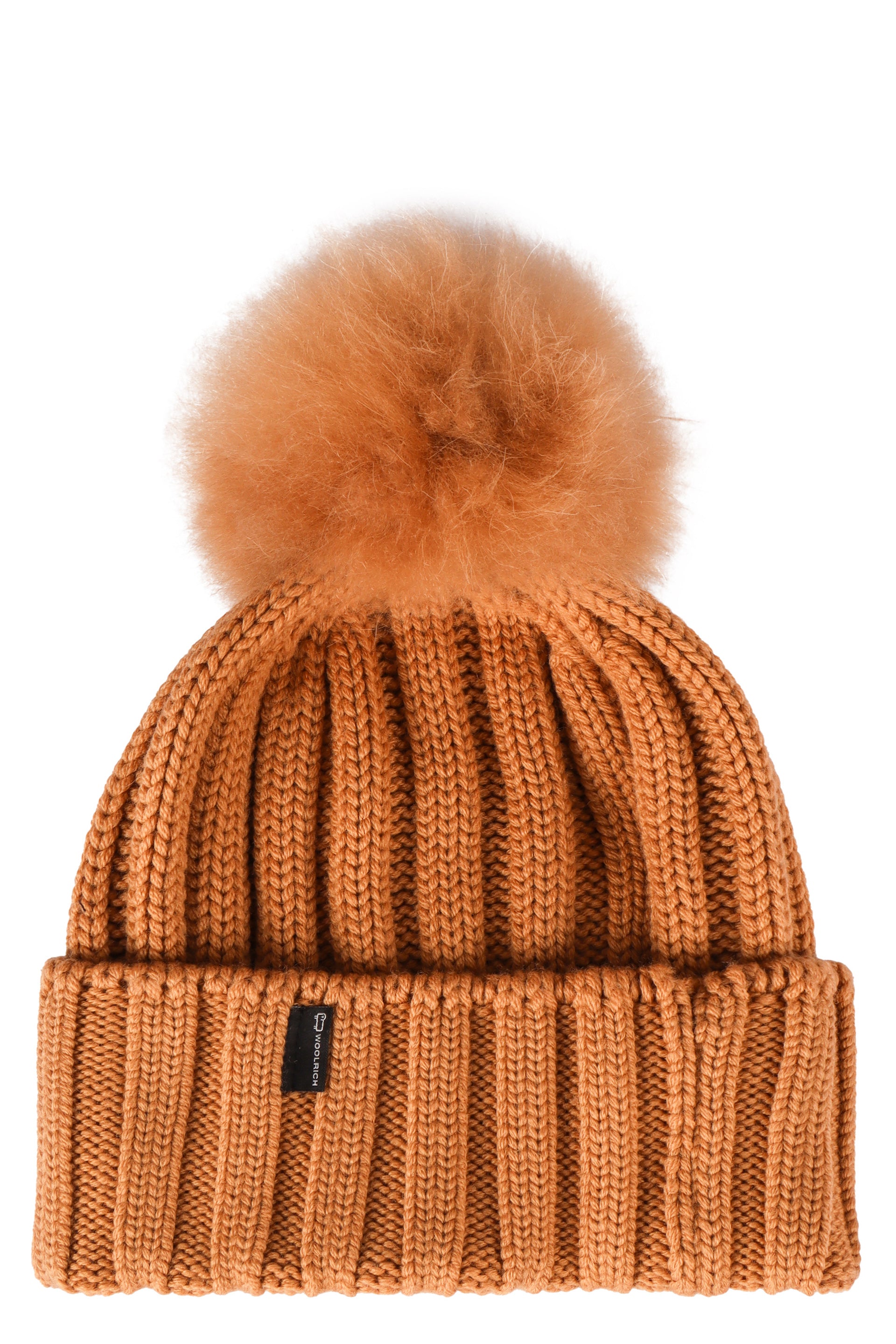 knitted wool beanie with pom-pom