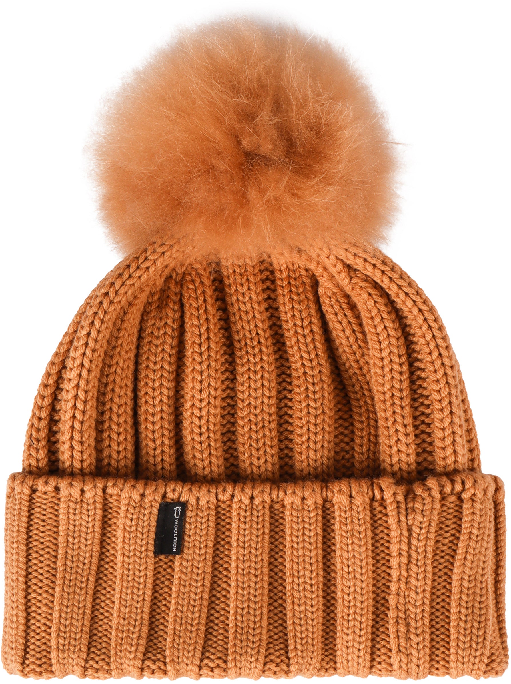 knitted wool beanie with pom-pom