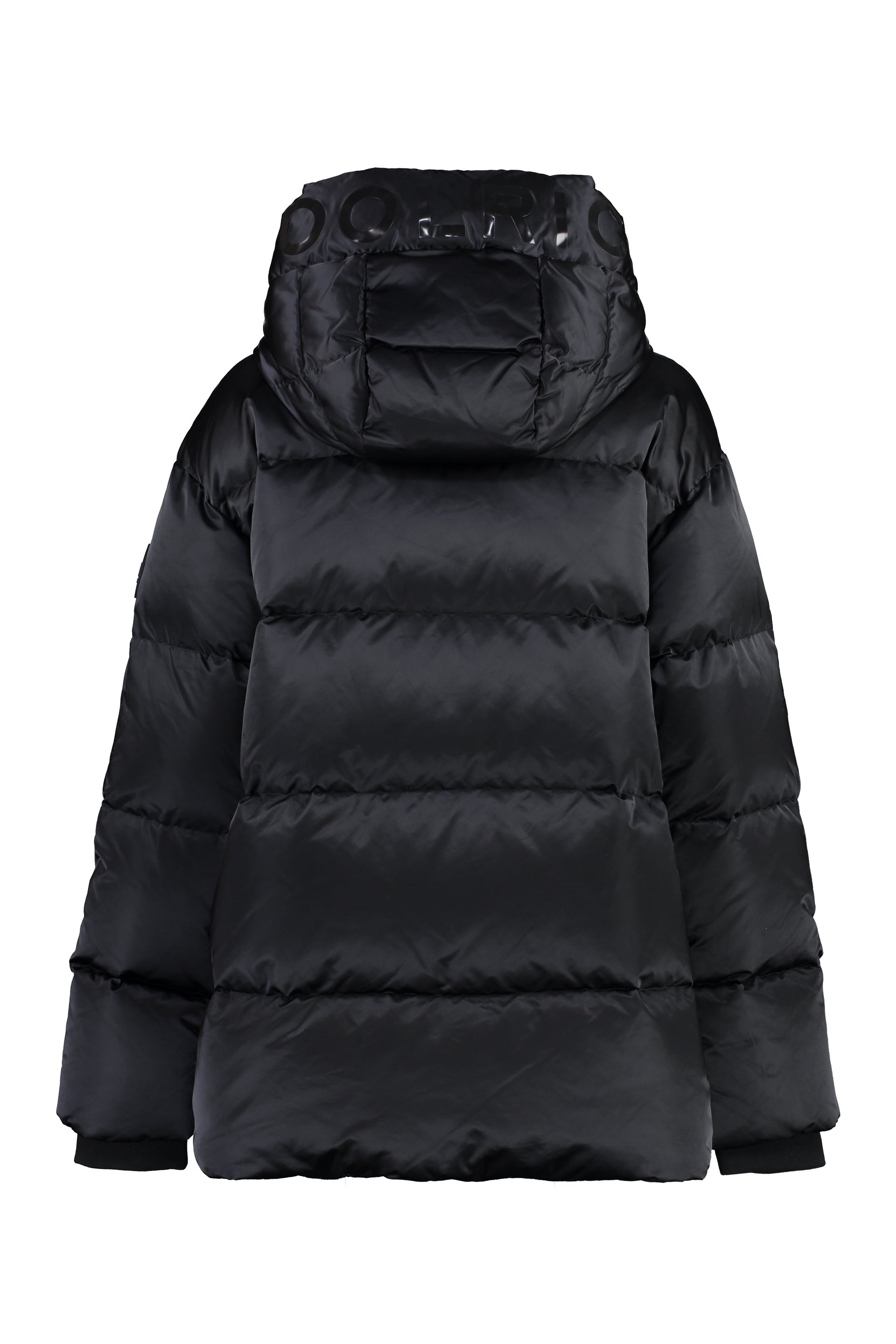 Hooded nylon down jacket