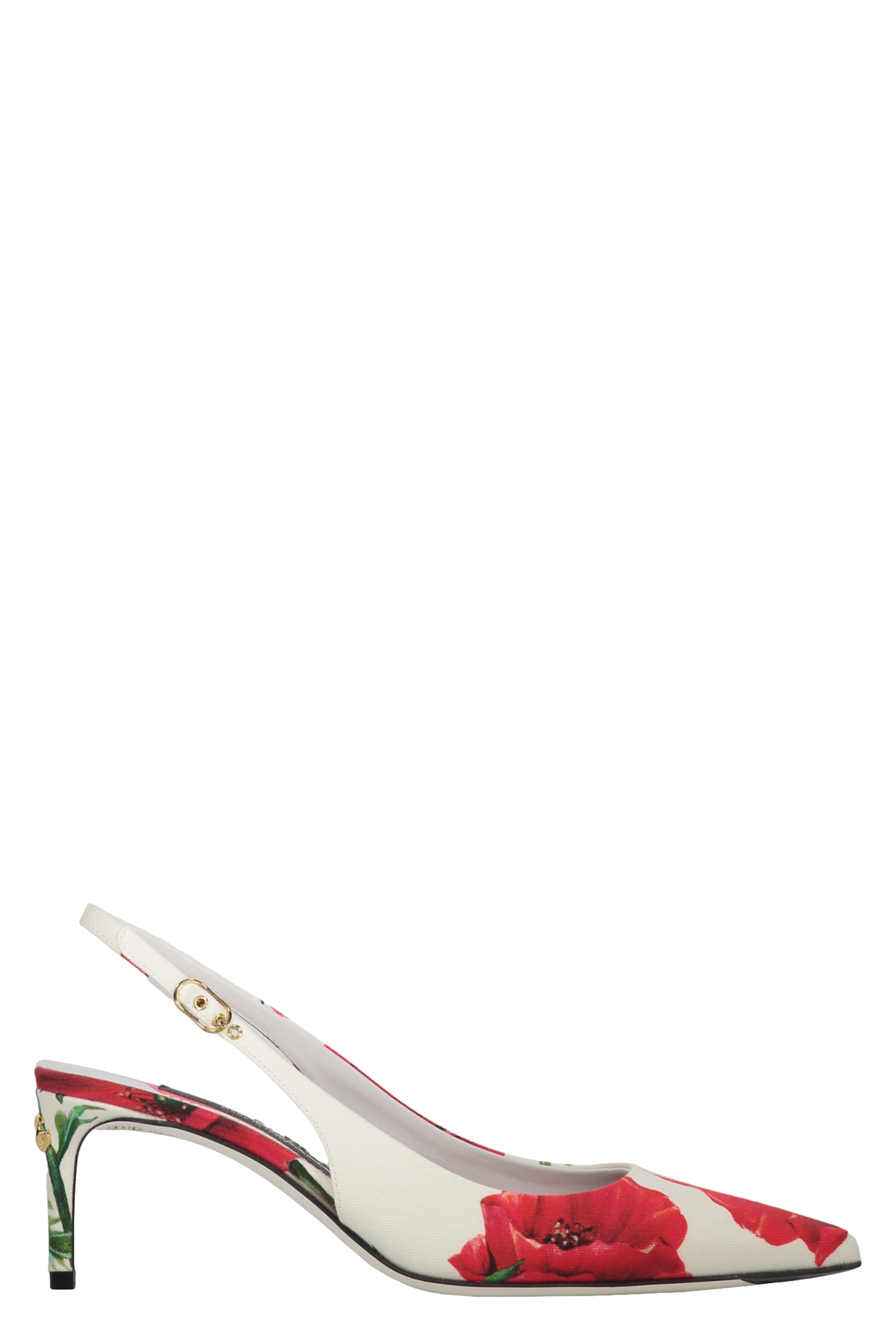 Fabric slingback pumps