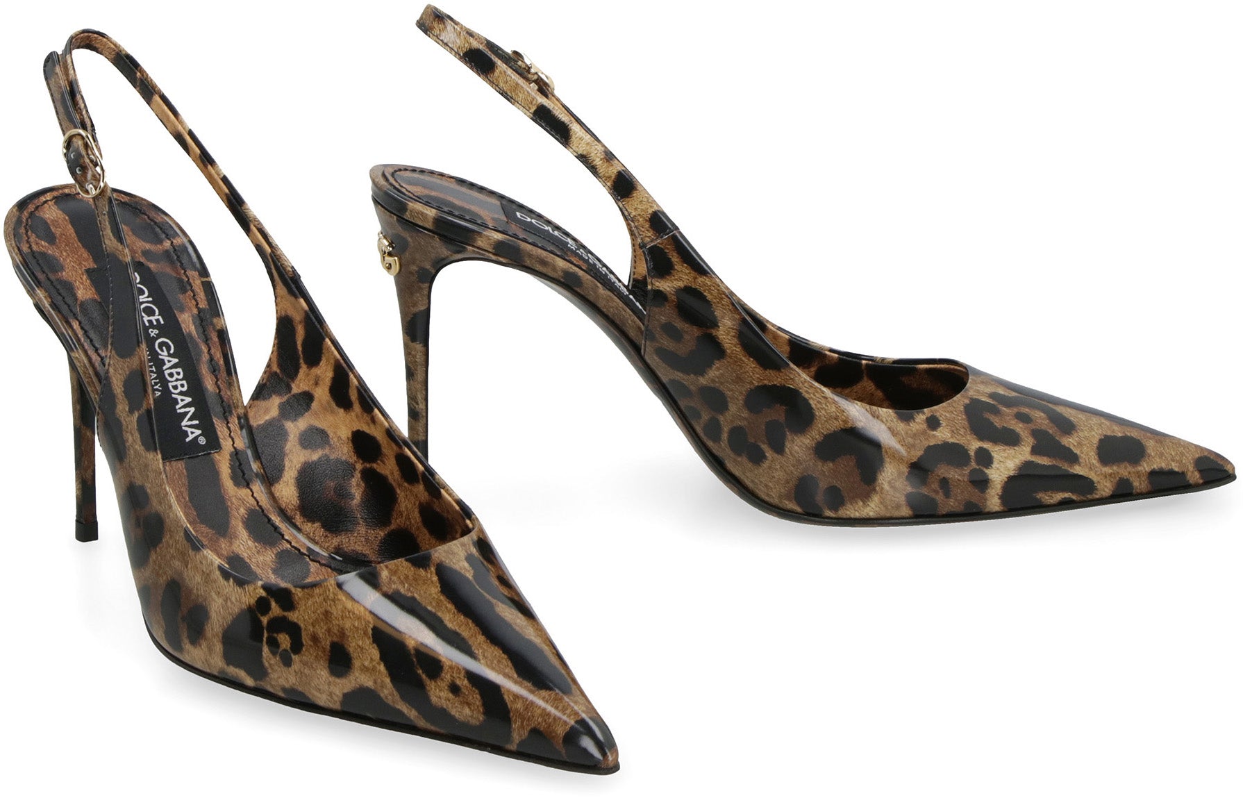 KIM DOLCE&GABBANA - Leather pointy-toe slingbacks