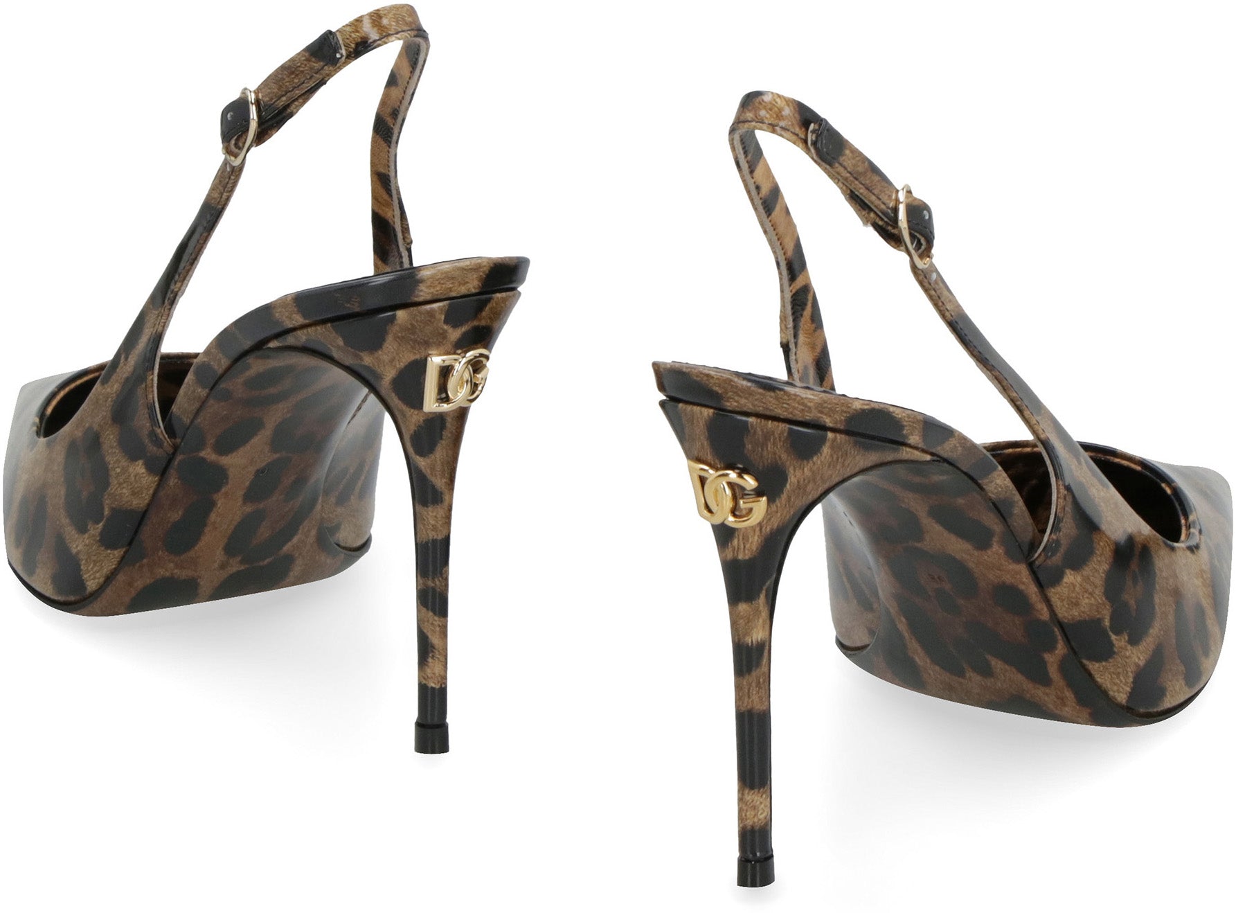 KIM DOLCE&GABBANA - Leather pointy-toe slingbacks