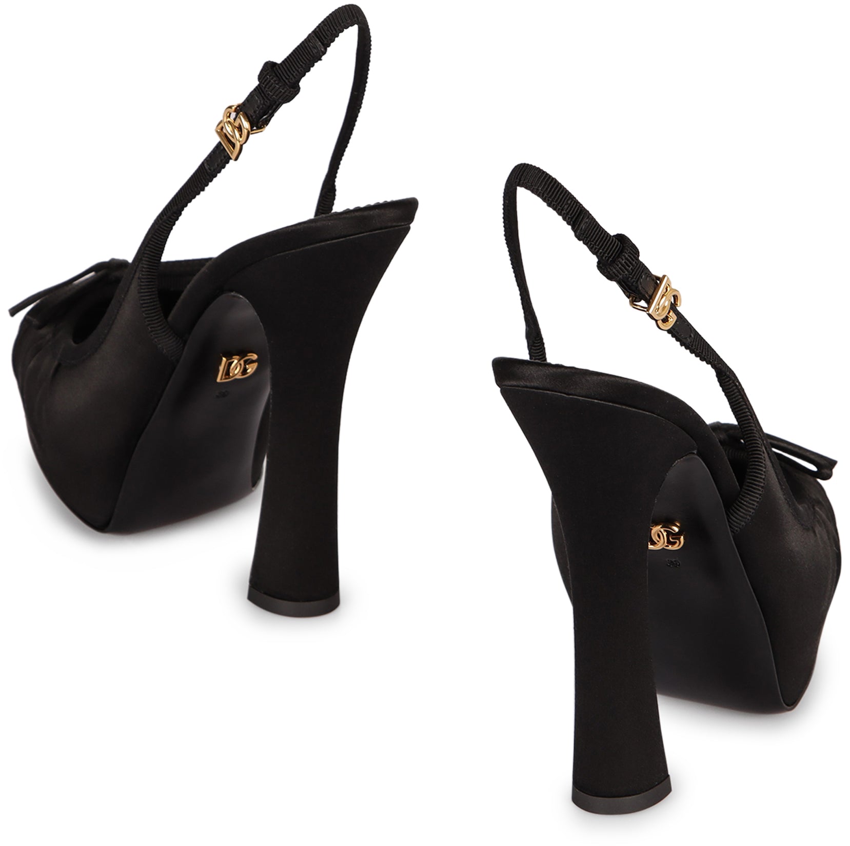 Satin slingback pumps