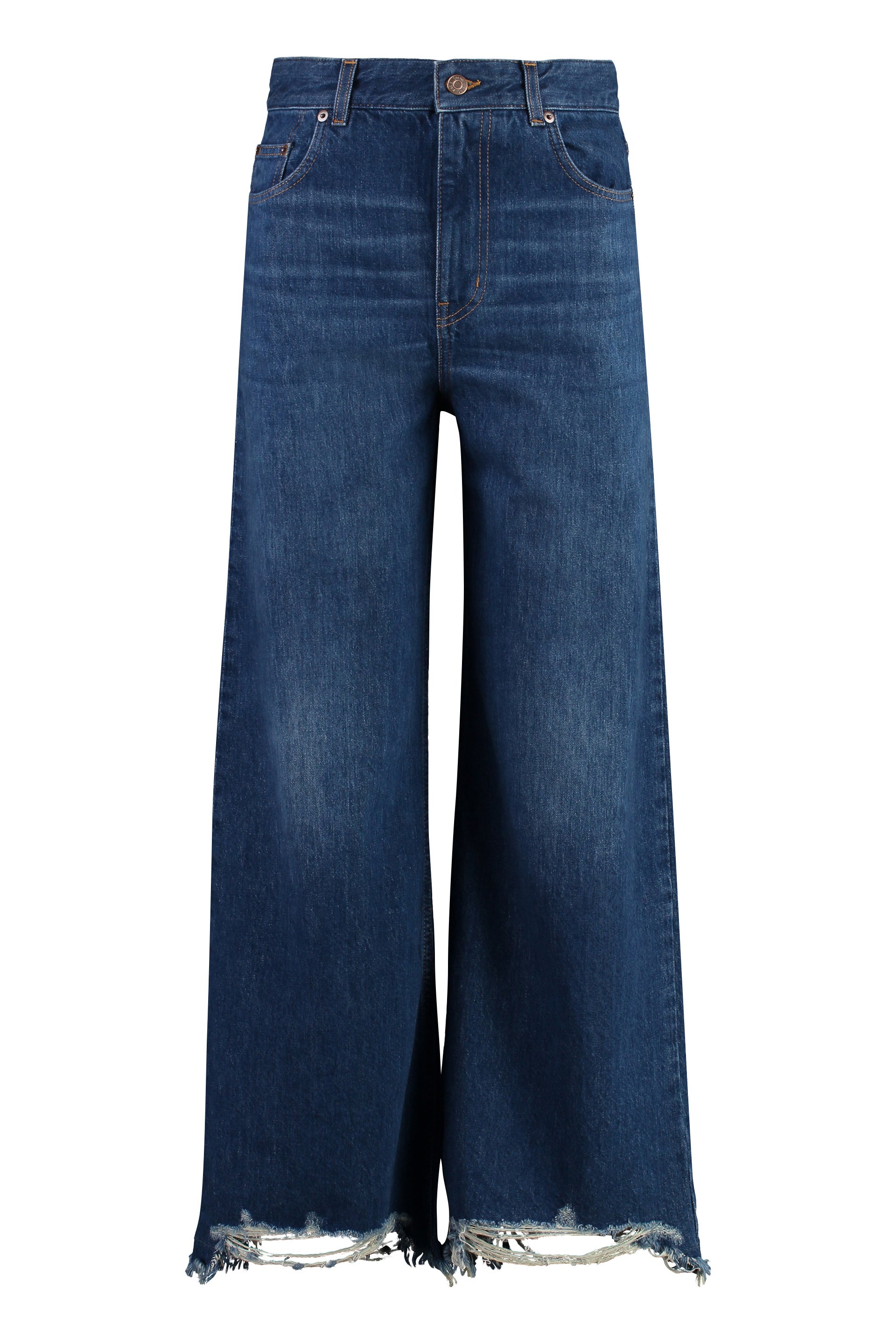 Cropped wide-leg jeans