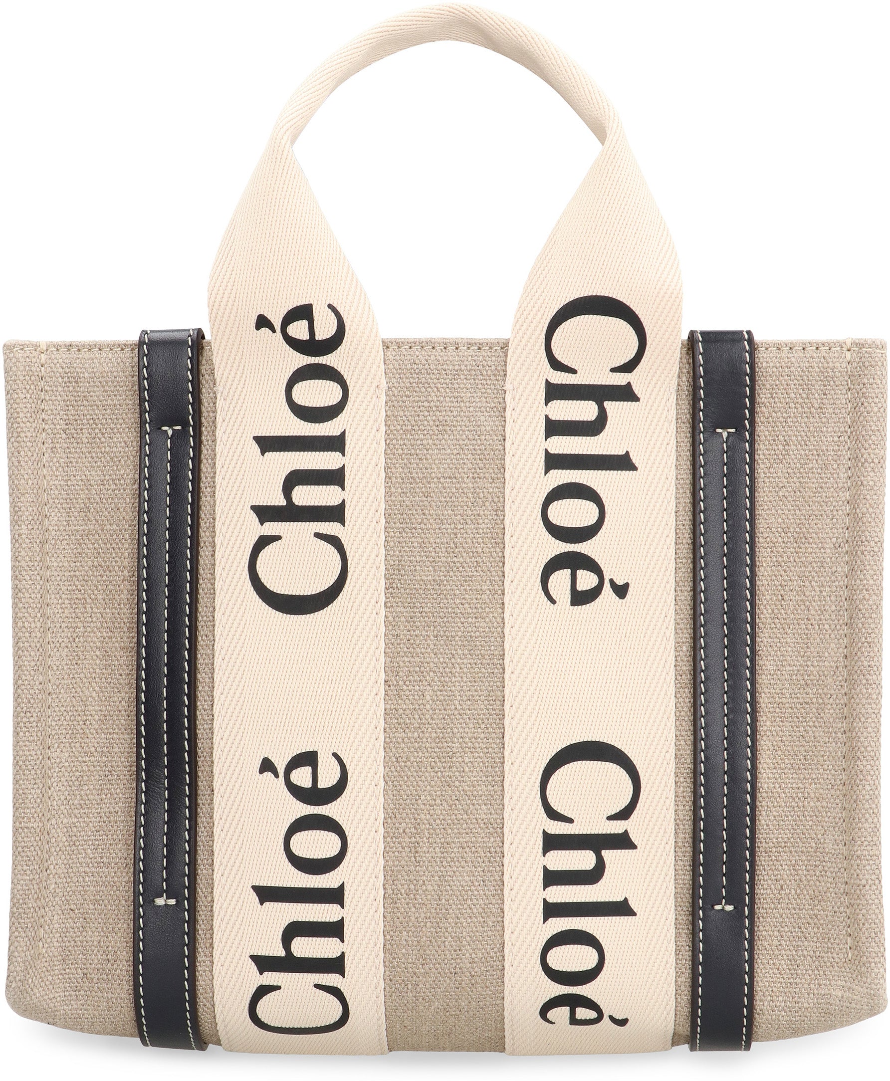 Woody linen mini tote bag