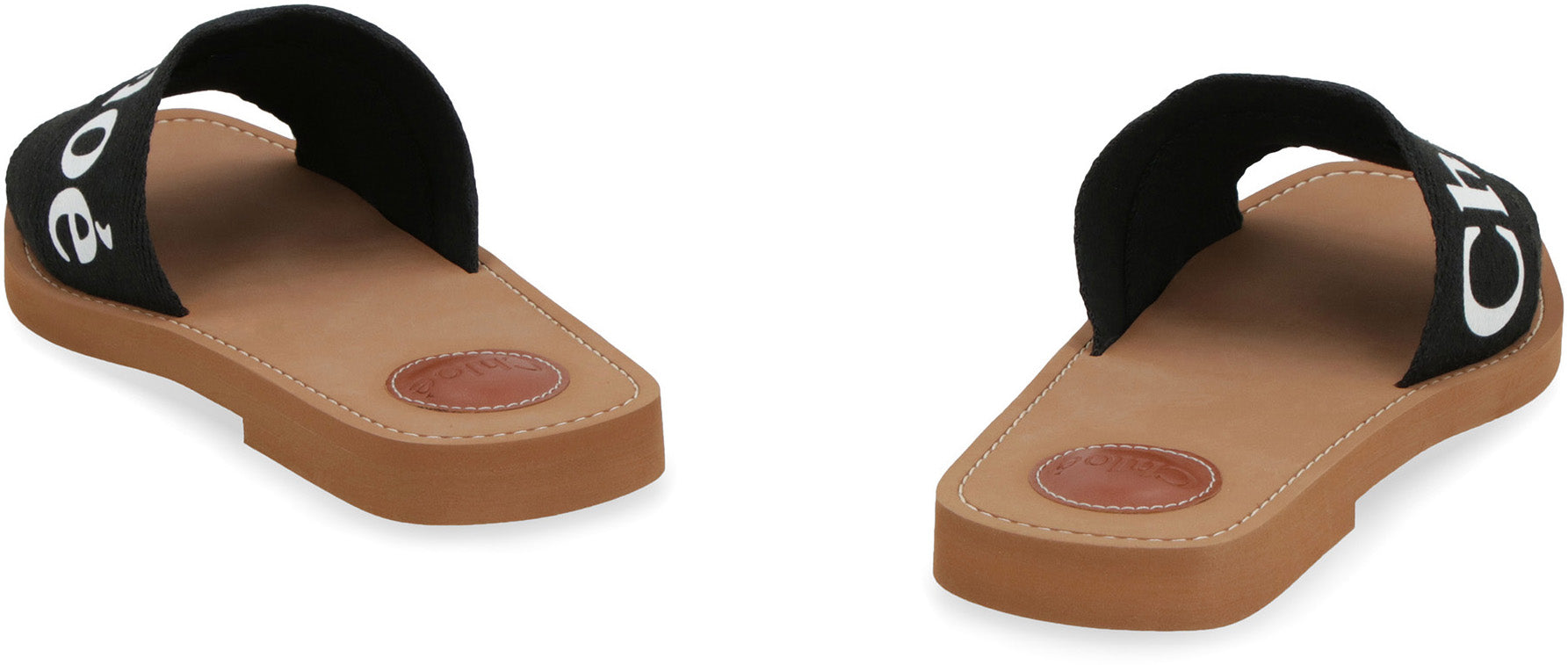 Woody fabric mules
