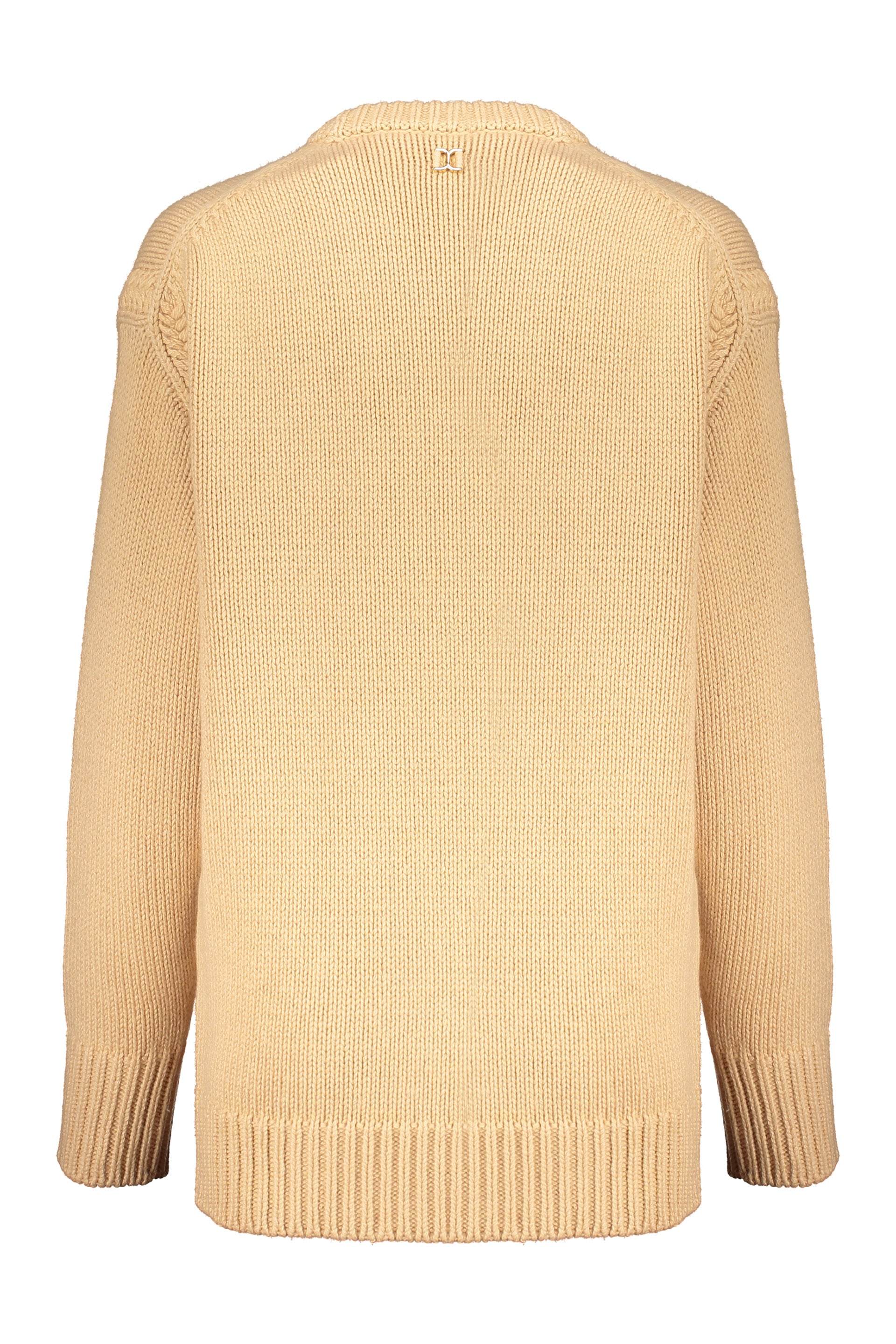 Beige Soft Sweater with Round Neck