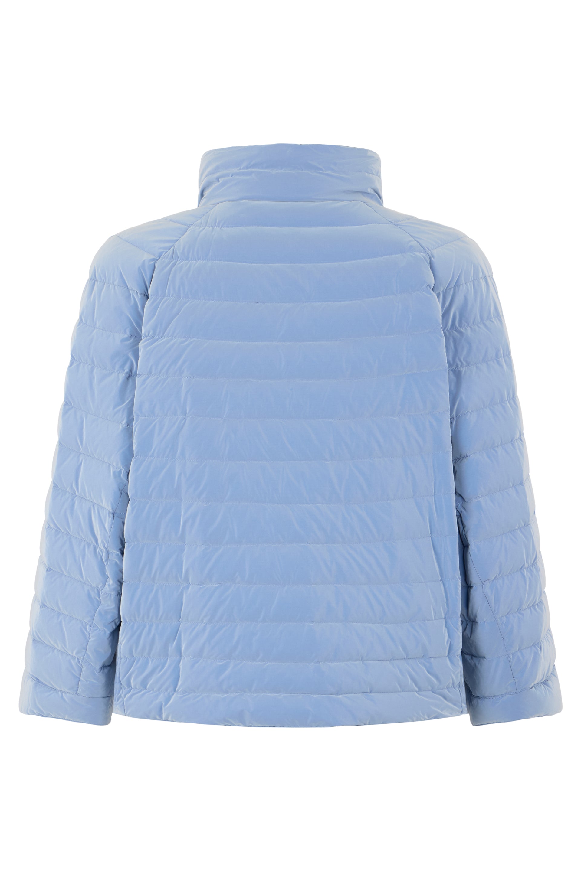 Blue padded jacket with high collar elegant