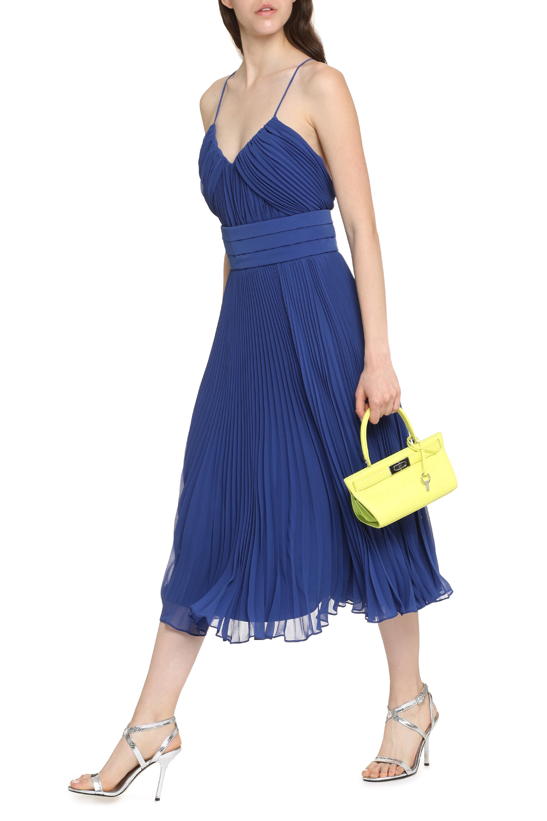 Clarino pleated midi dress