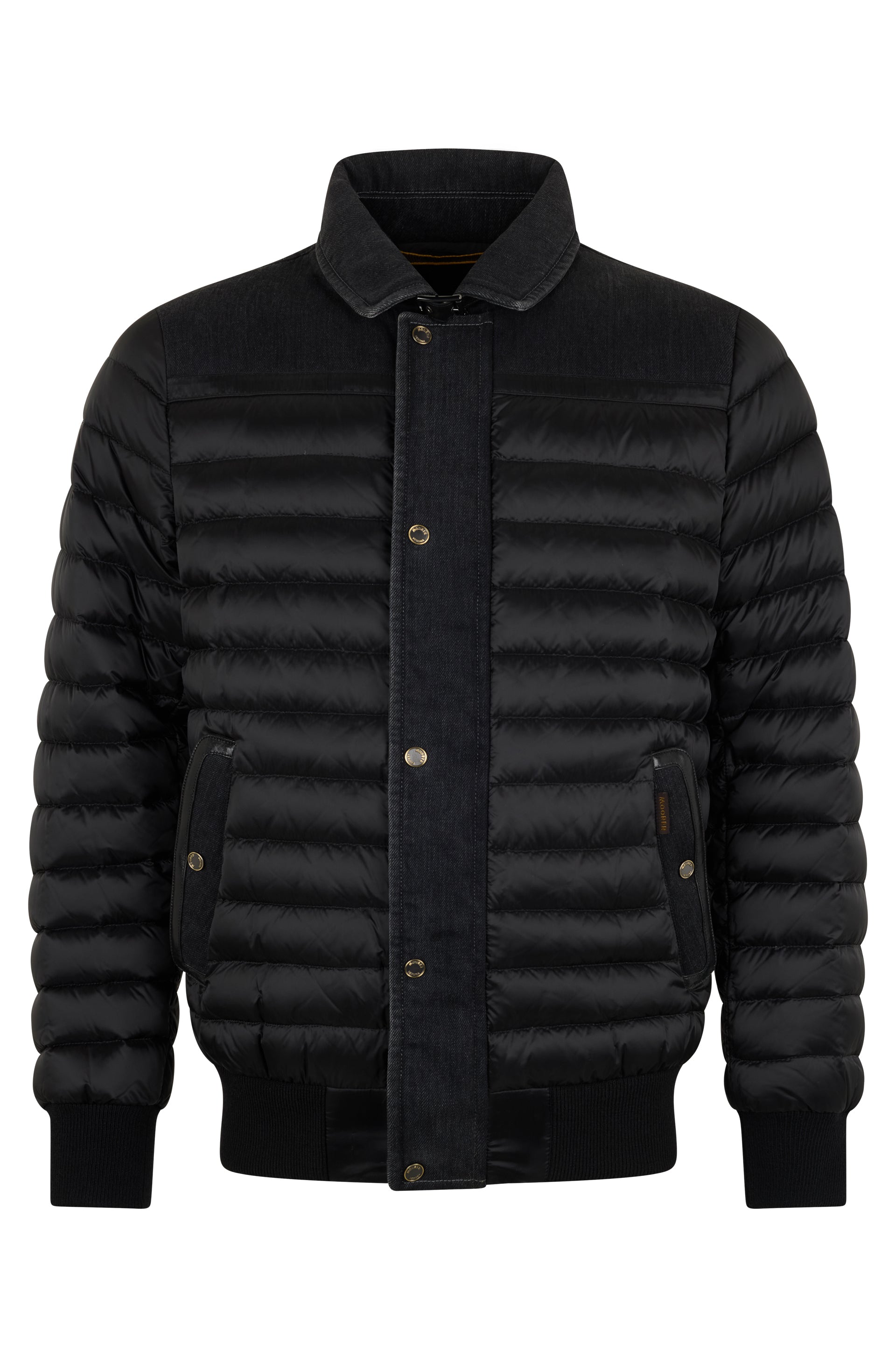Padded jacket with denim details