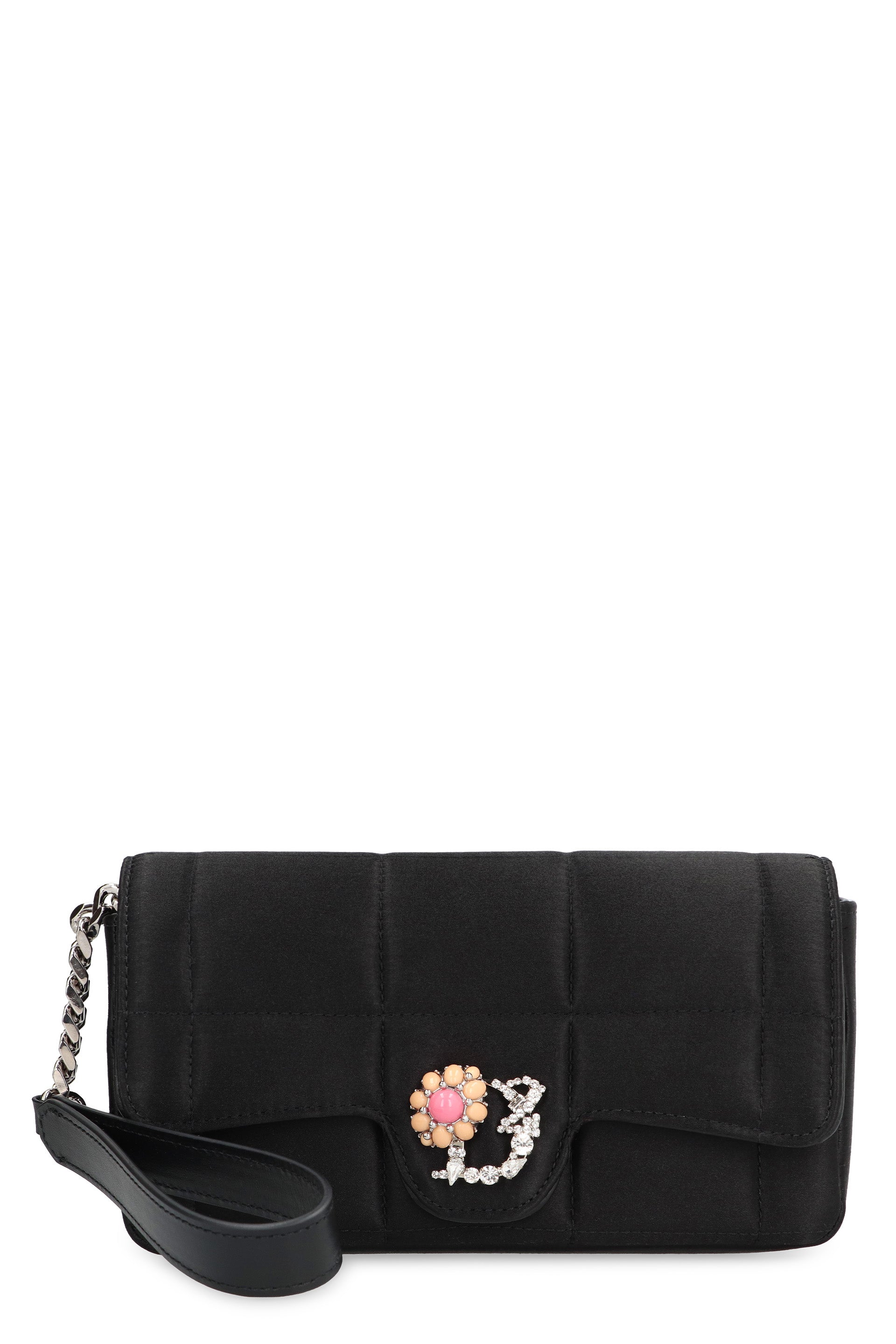 D2 Statement satin clutch