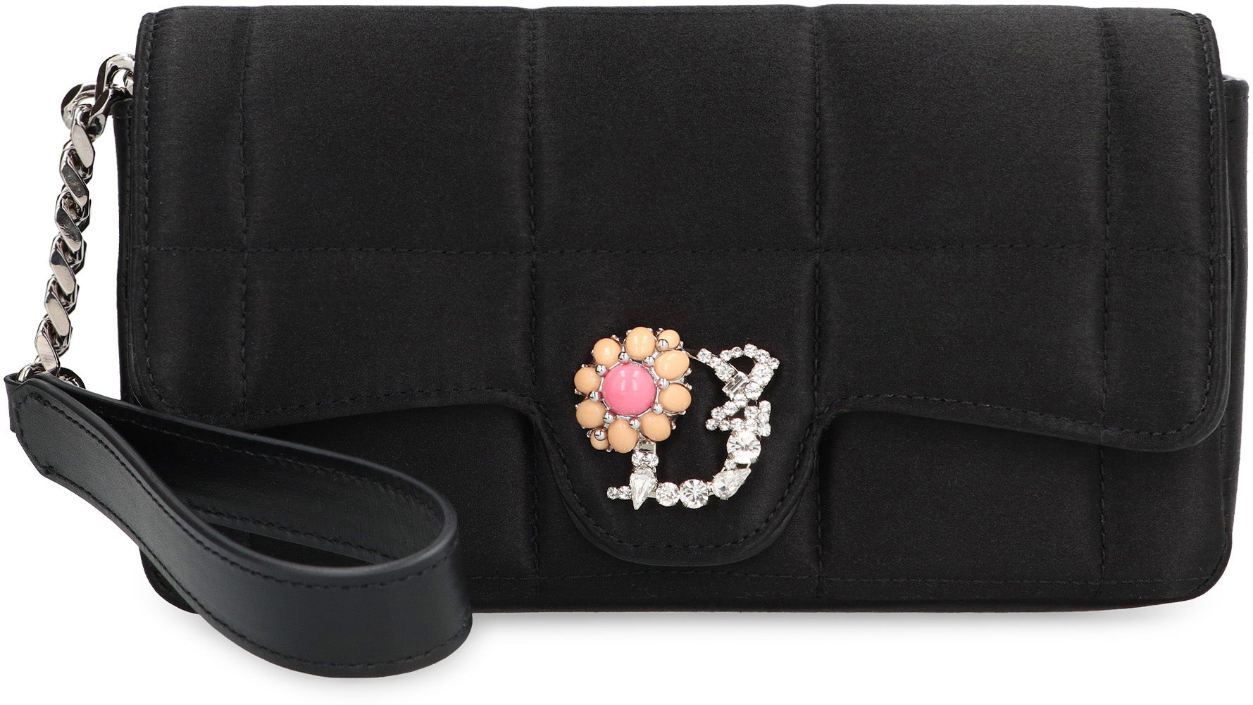 D2 Statement satin clutch