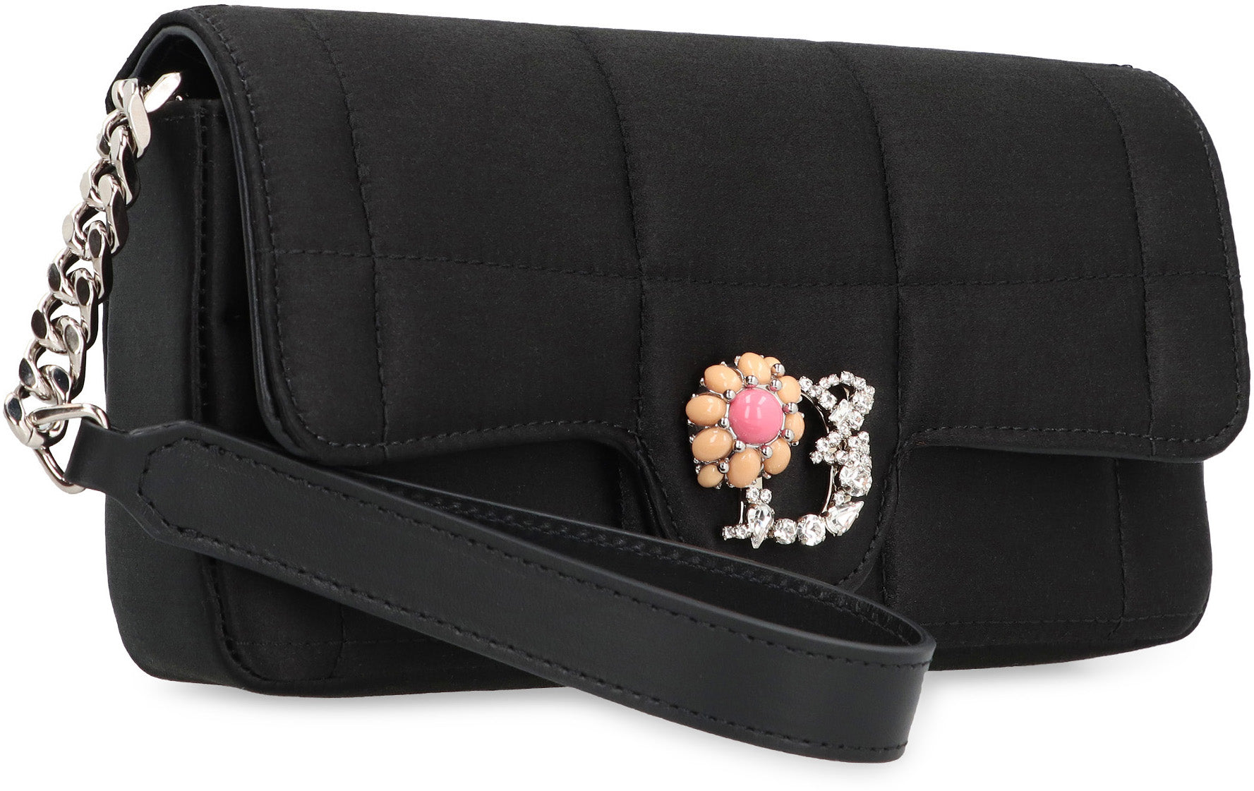 D2 Statement satin clutch