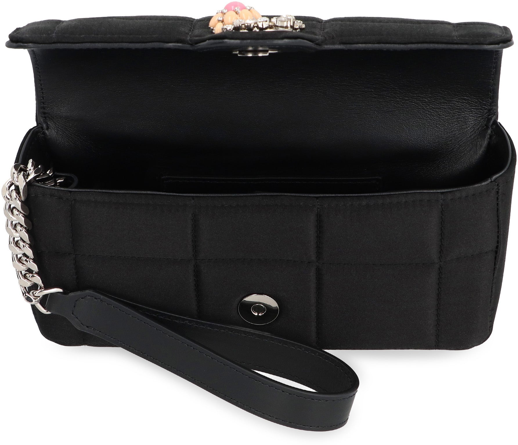 D2 Statement satin clutch