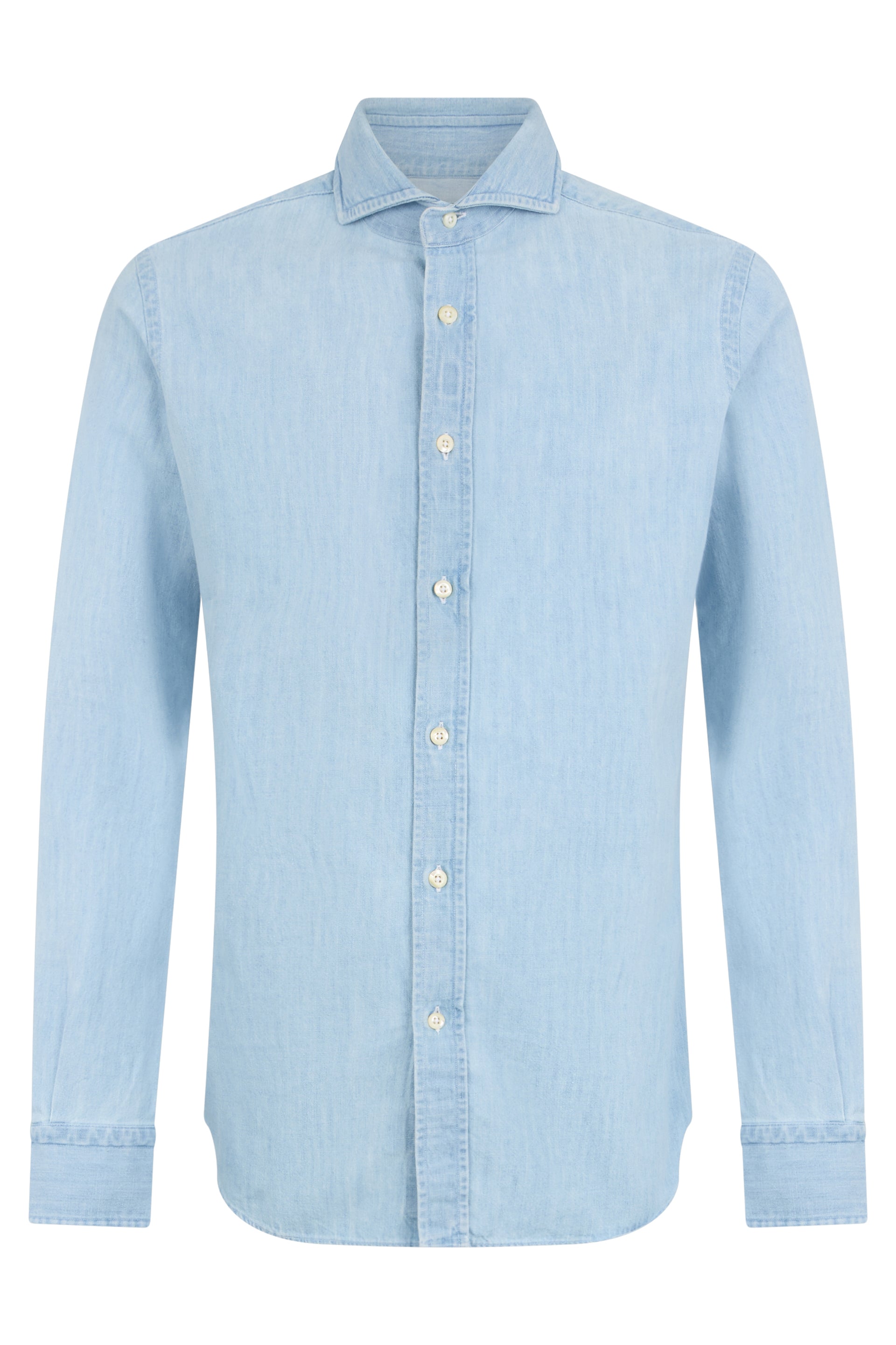 Blue denim shirt with a casual and versatile design.
