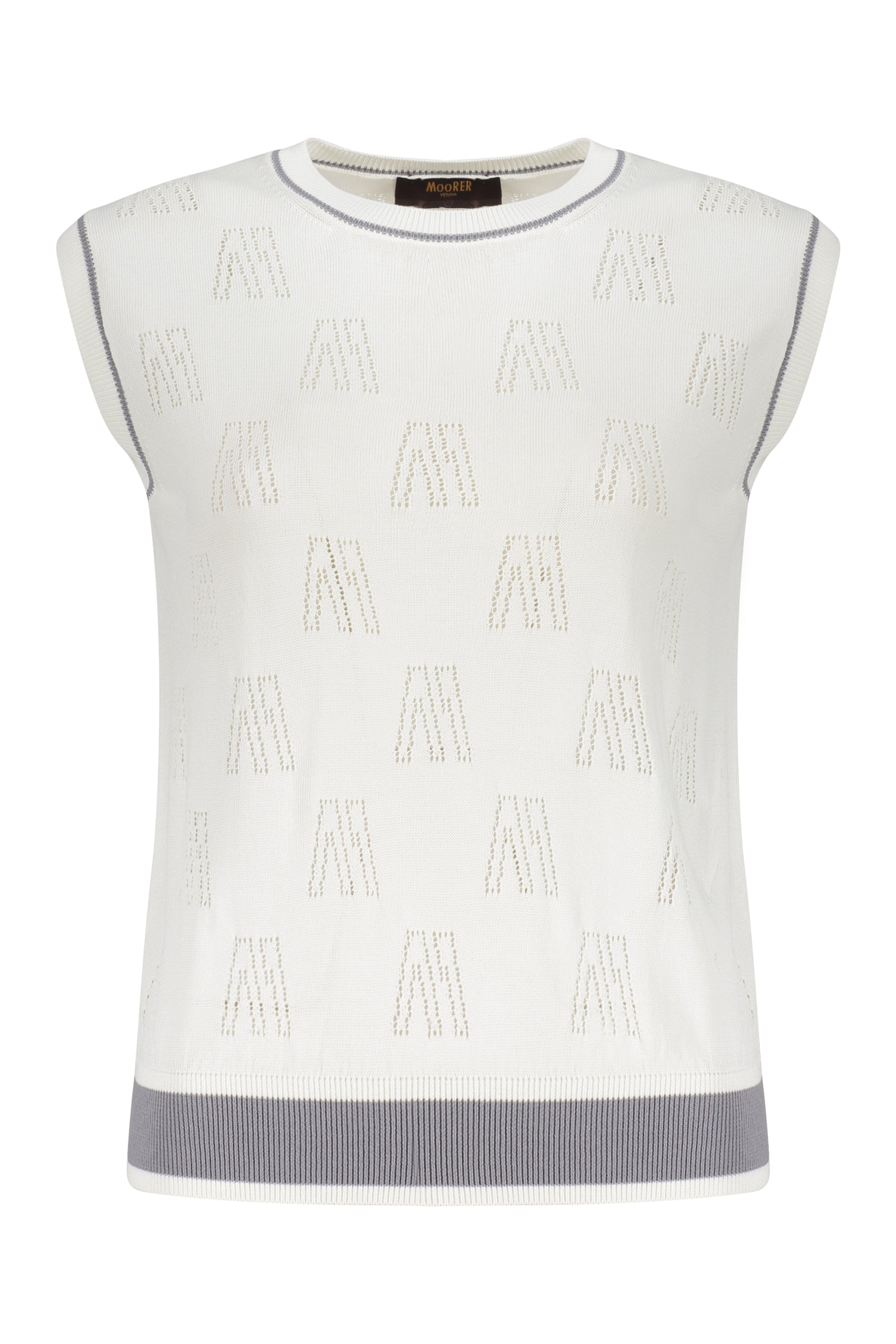 Knitted cotton and silk top